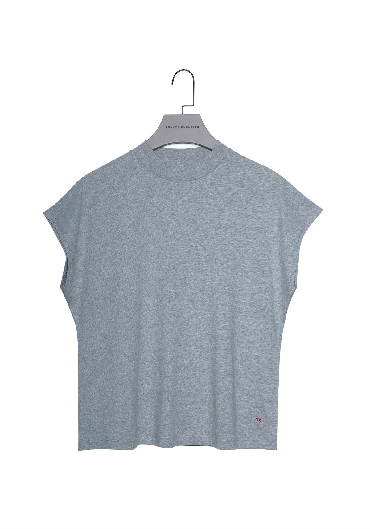 Gri Dik Yaka T-shirt  