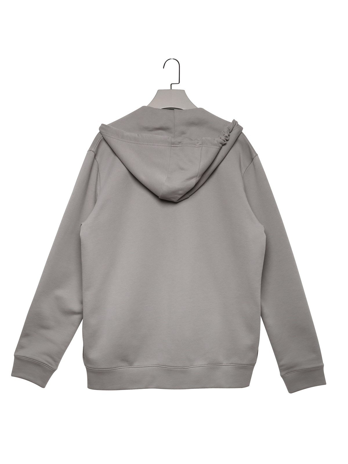 Gri Fermuarlı Kapüşonlu Sweatshirt