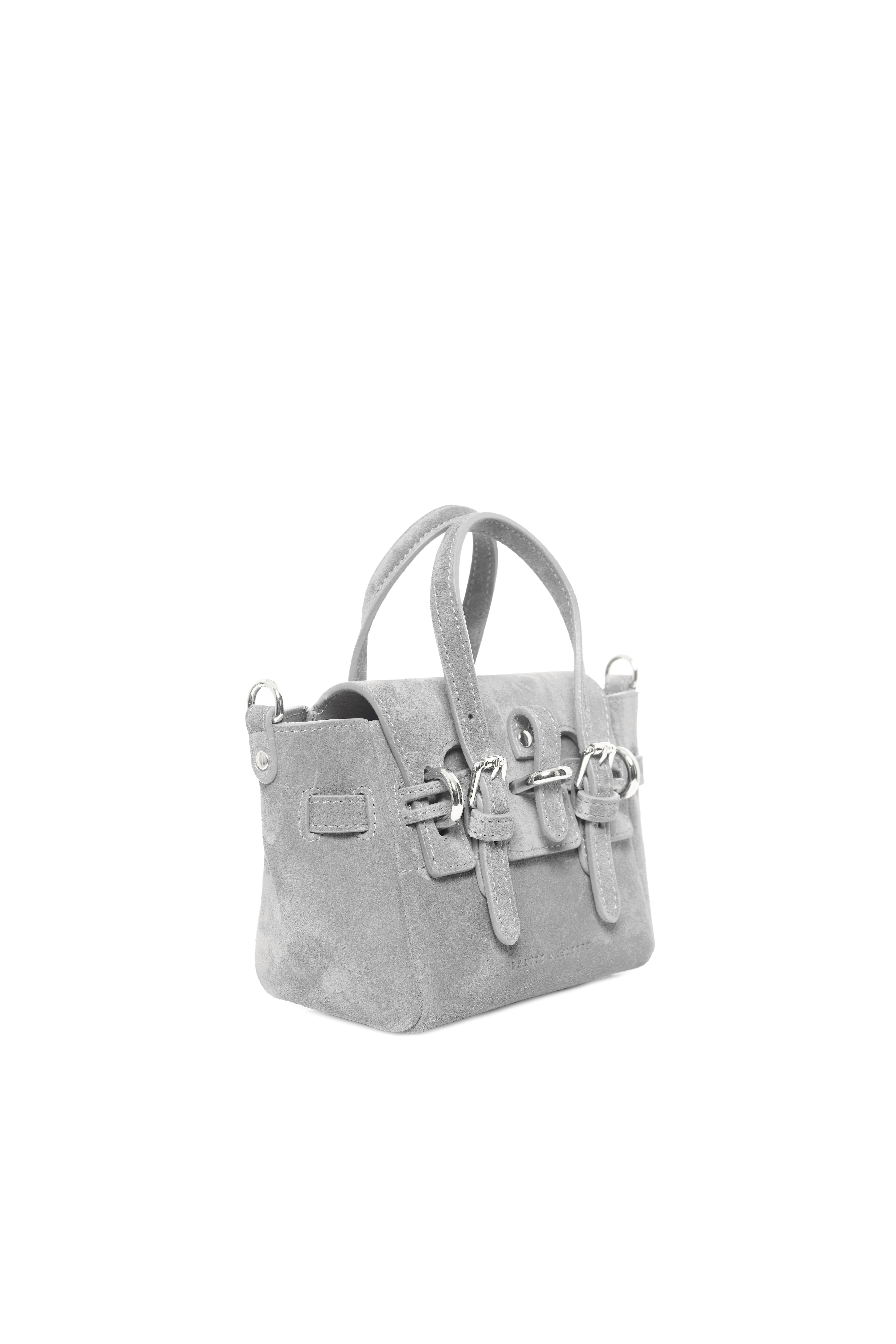 Gri Gabrielle Süet Micro Bag Silver