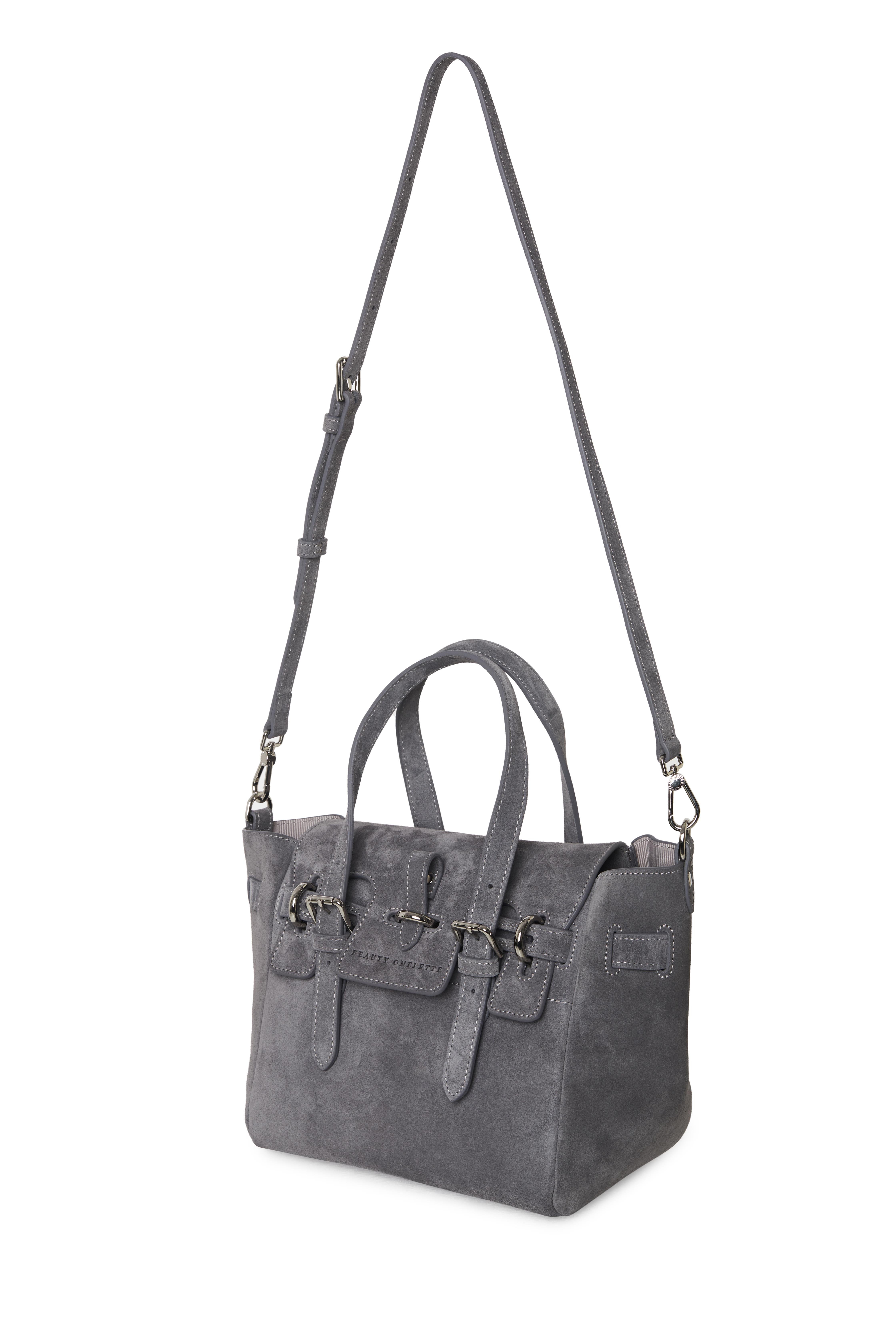 Gri Gabrielle Süet Mini Bag Silver