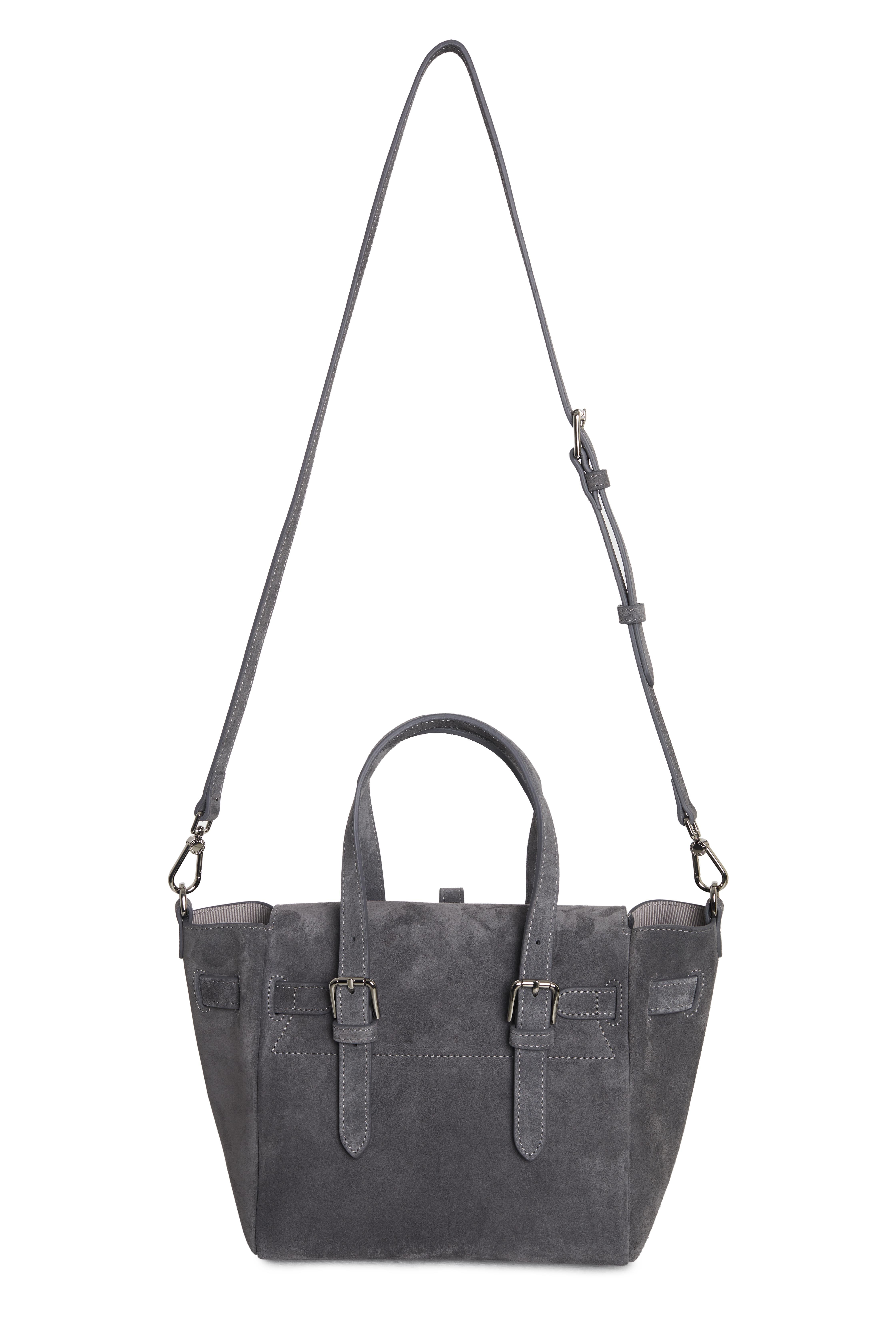Gri Gabrielle Süet Mini Bag Silver