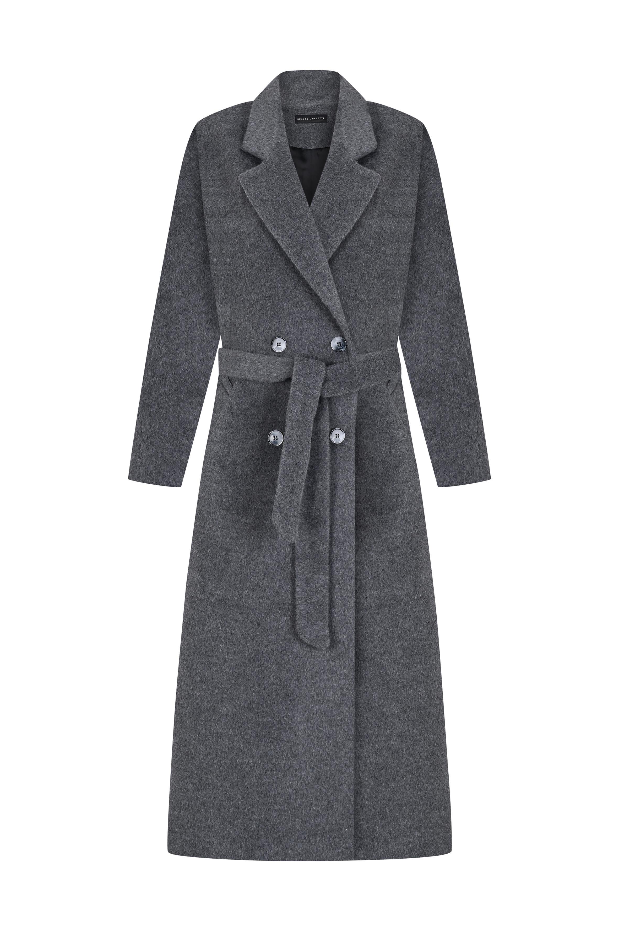 Gri İstanbul Alpaka Klasik Palto