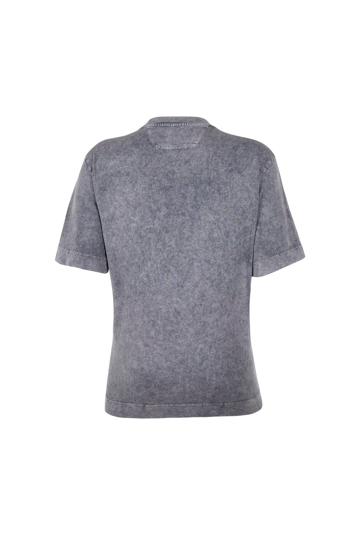 Gri Kaplan Baskılı Yıkamalı Tshirt