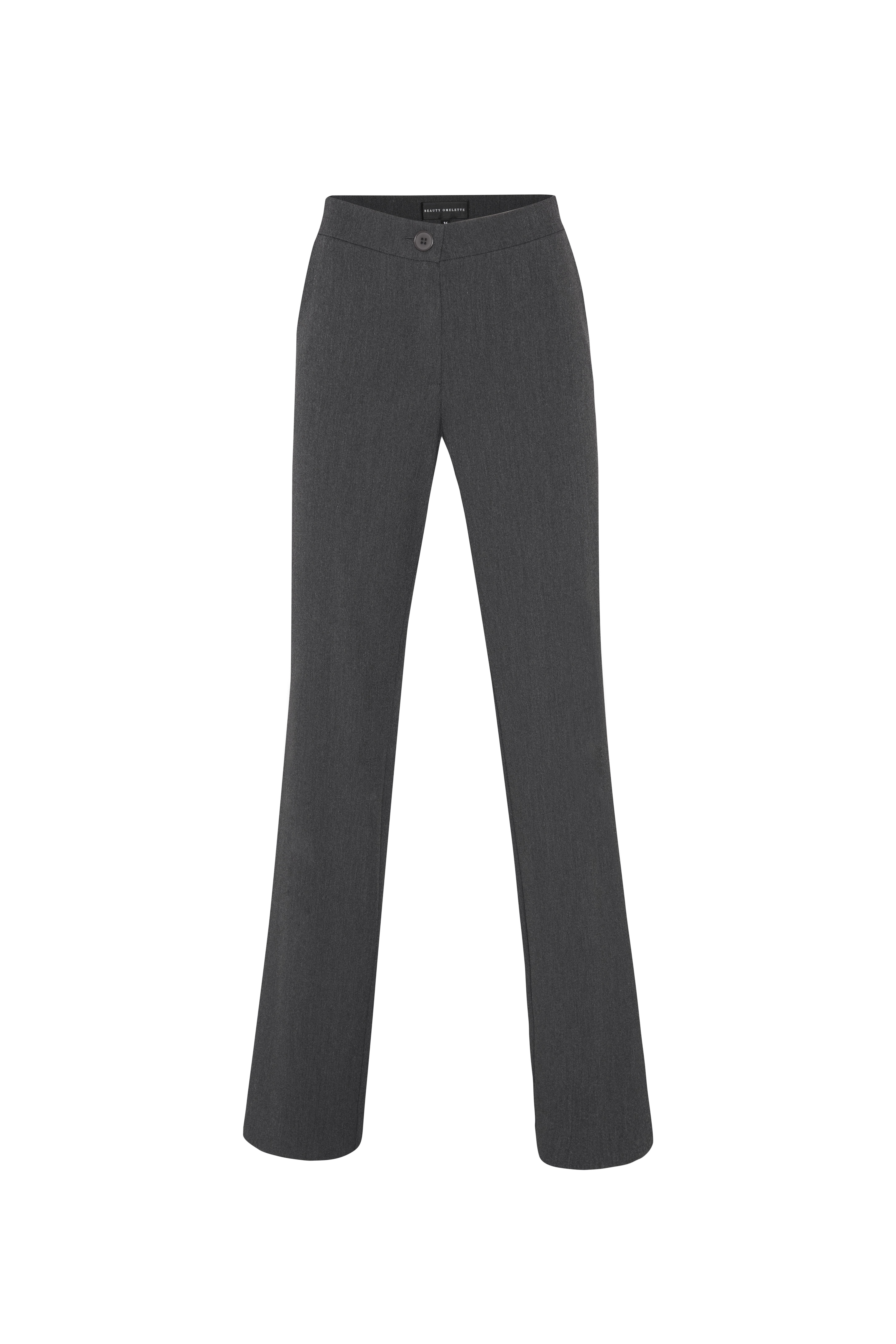 Gri Kemerli Straight Fit Pantolon
