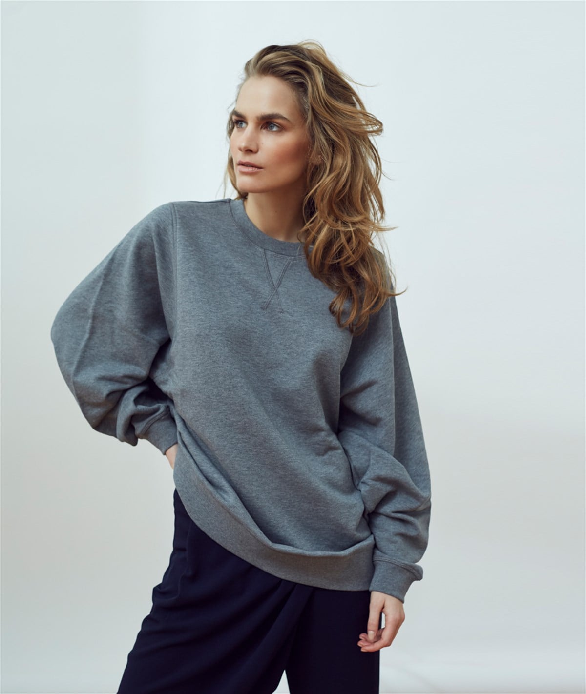 Gri Klasik Sweatshirt 