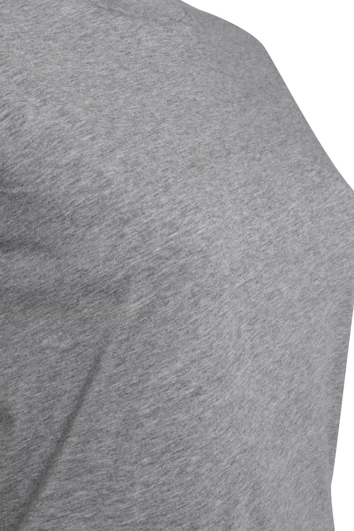 Gri Melanj Bisiklet Yaka Kısa Kol Basic Tshirt