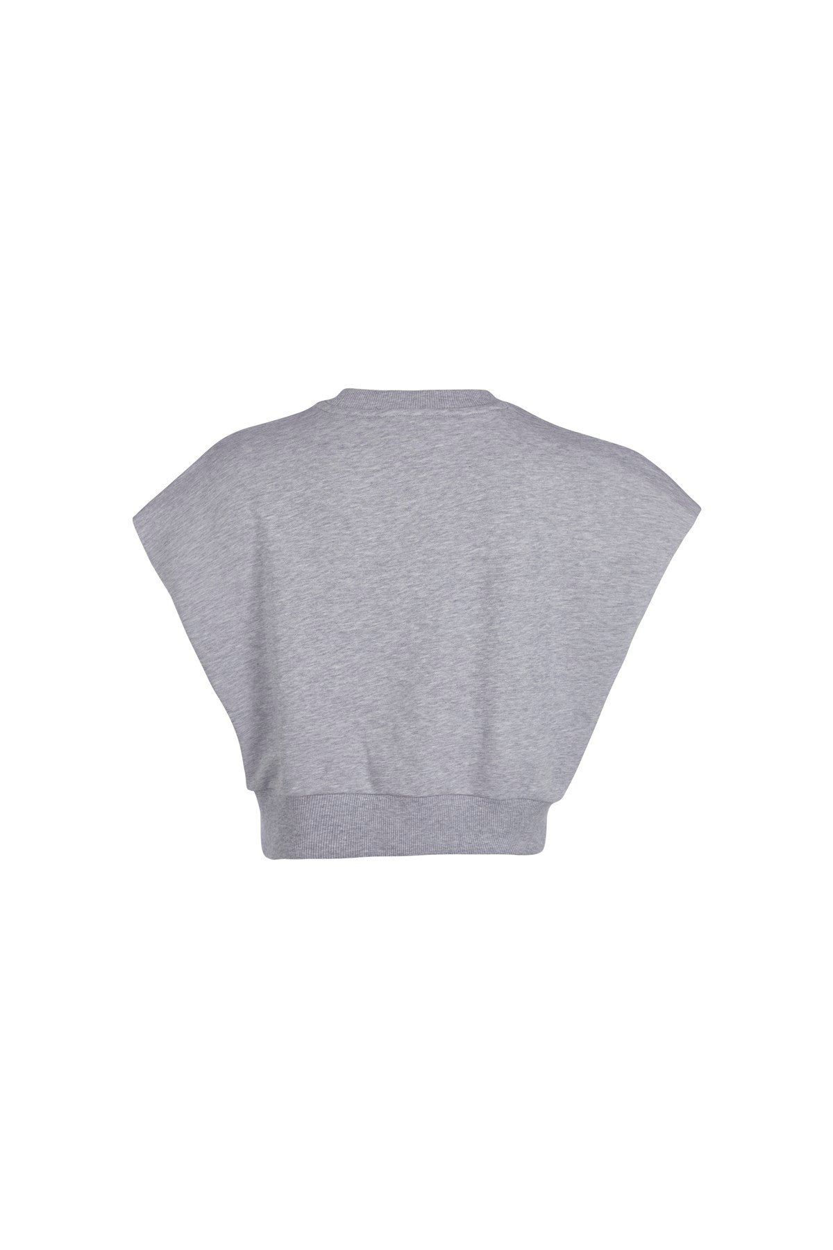 Gri Melanj Logolu Crop Sweatshirt