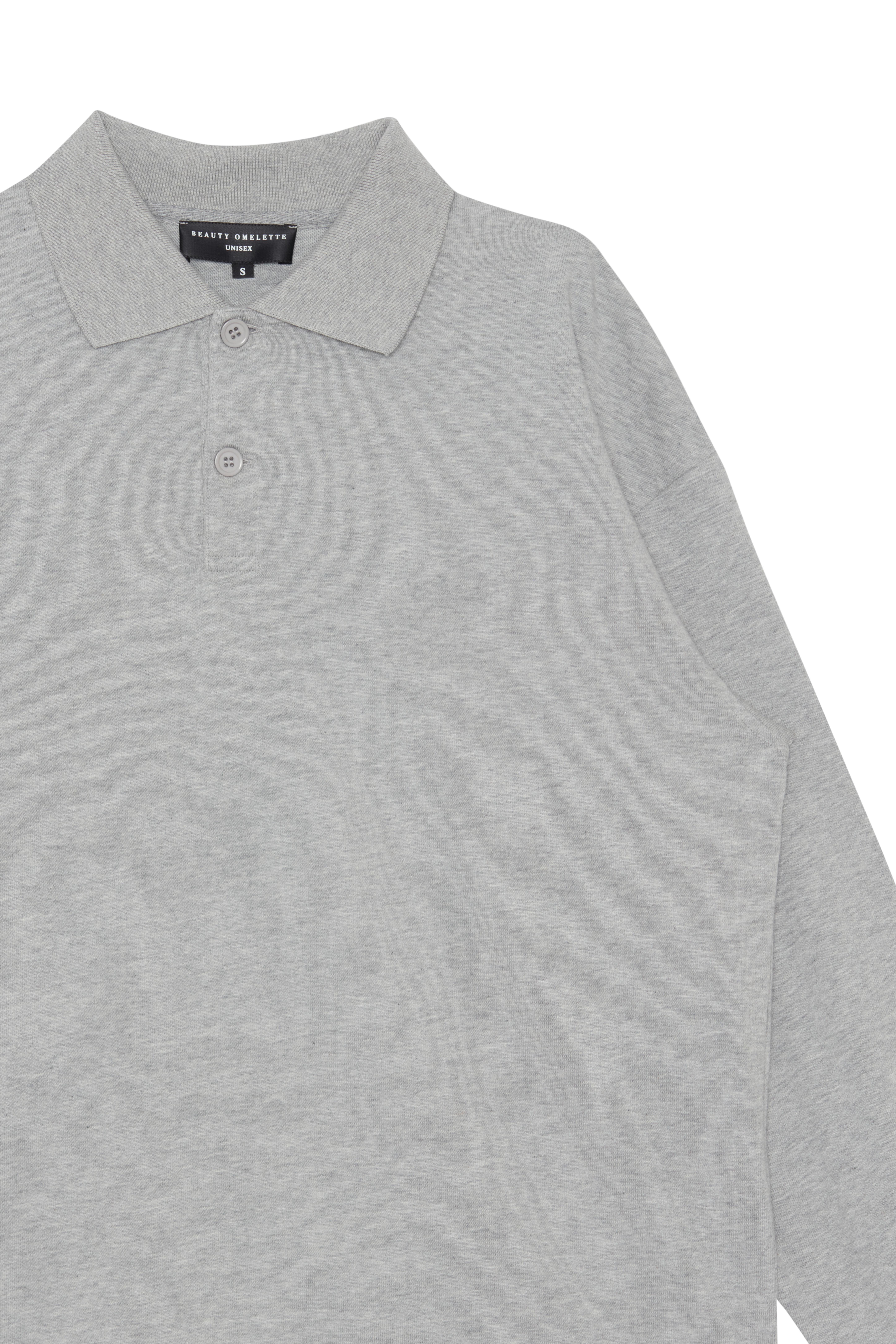 Gri Melanj Polo Yaka Sweatshirt