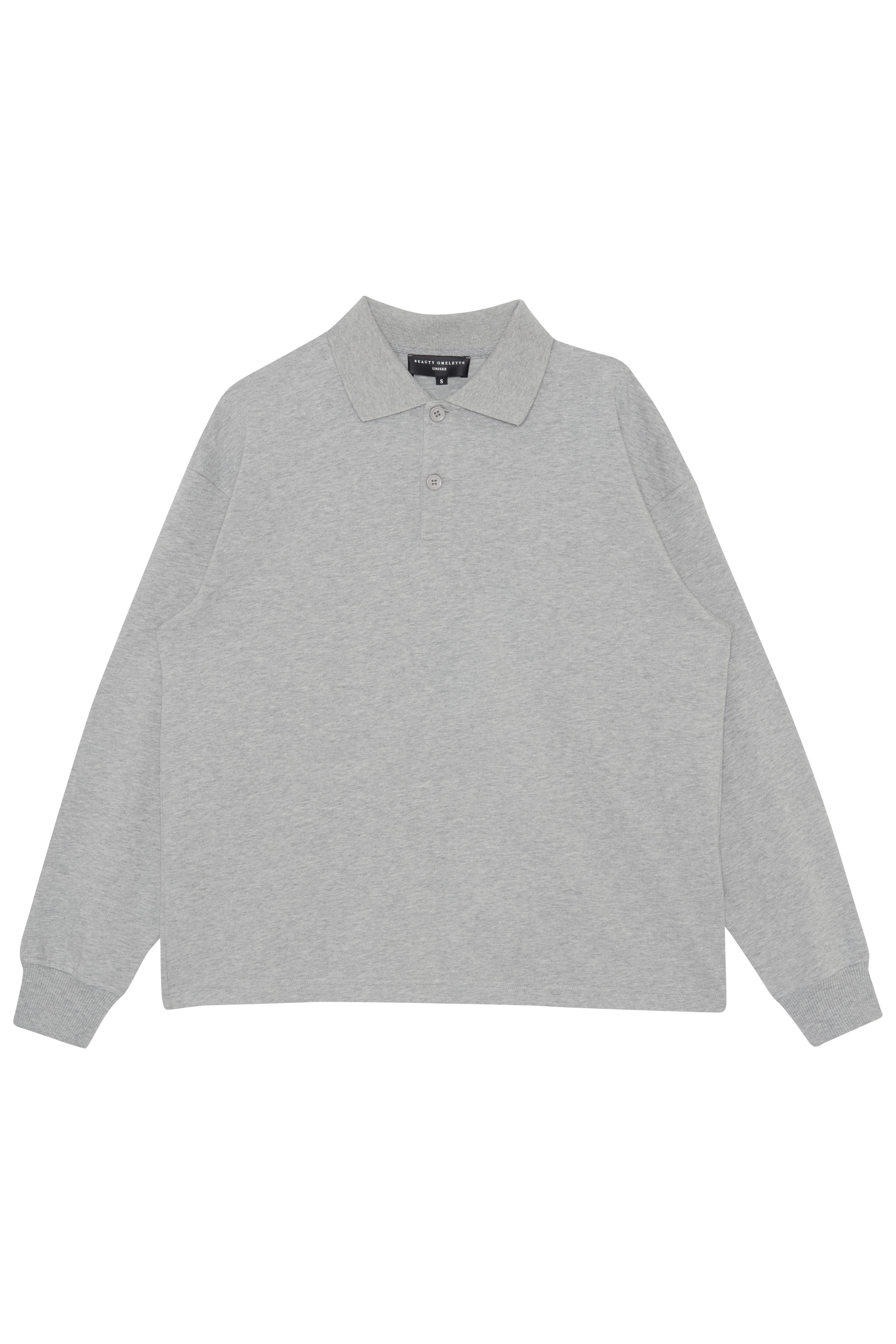 Gri Melanj Polo Yaka Sweatshirt