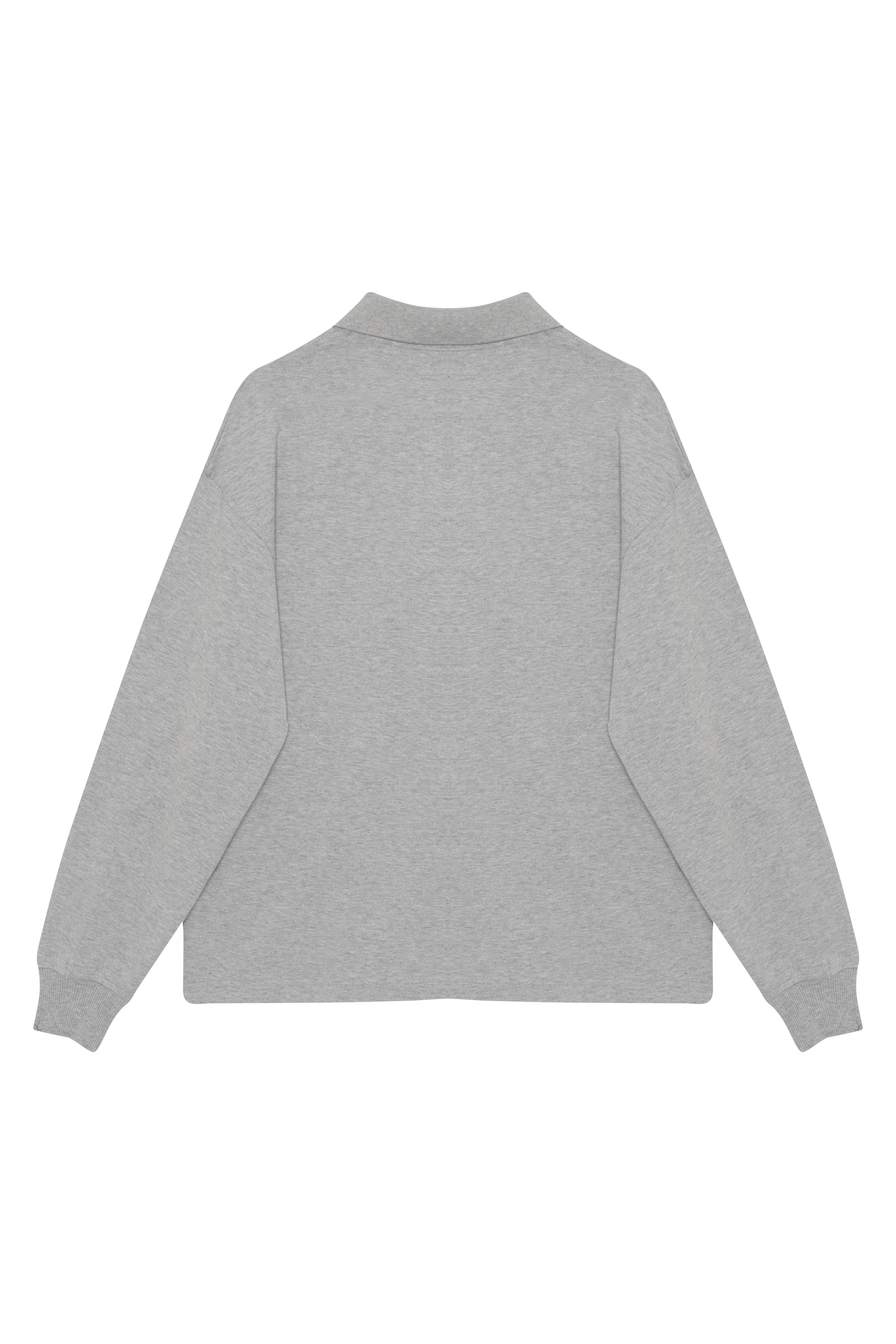 Gri Melanj Polo Yaka Sweatshirt