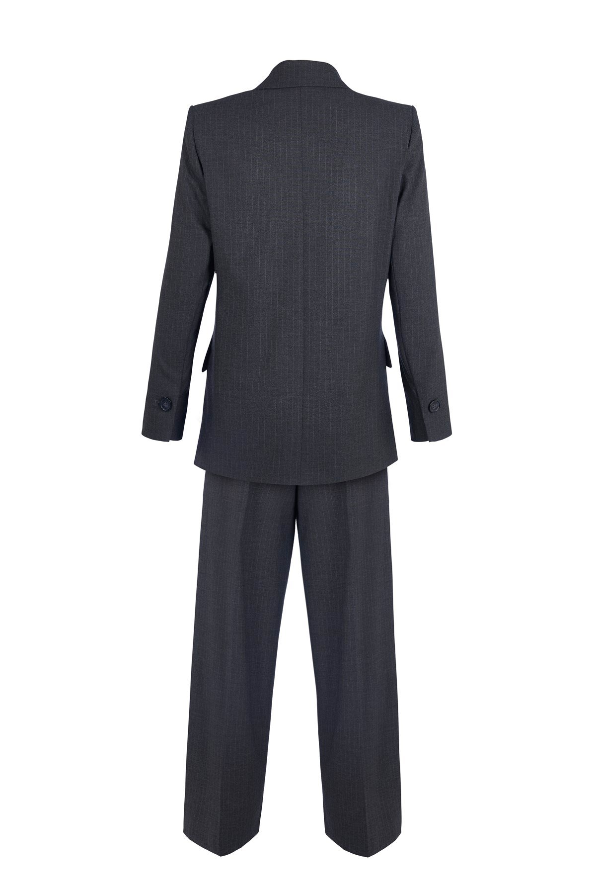 Gri Pinstripe Takım Pantolon