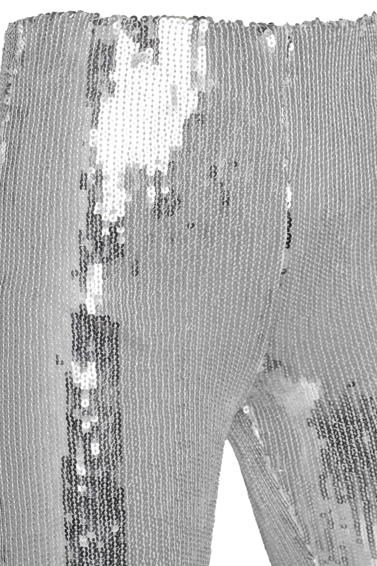 Gümüş Payetli Flare Pantolon - Special Edition