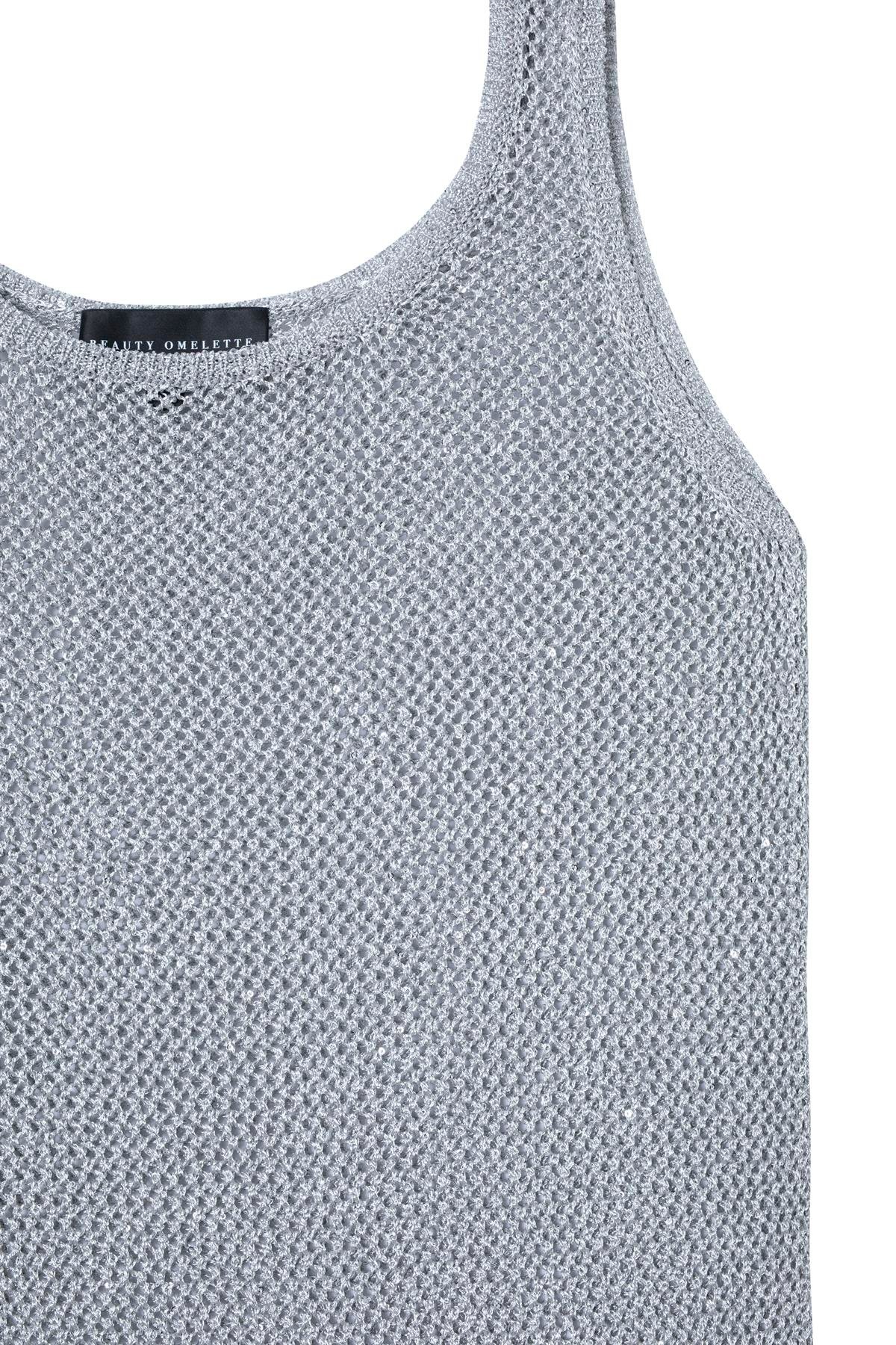 Gümüş Pullu Mini Triko Elbise - Exclusive Collection