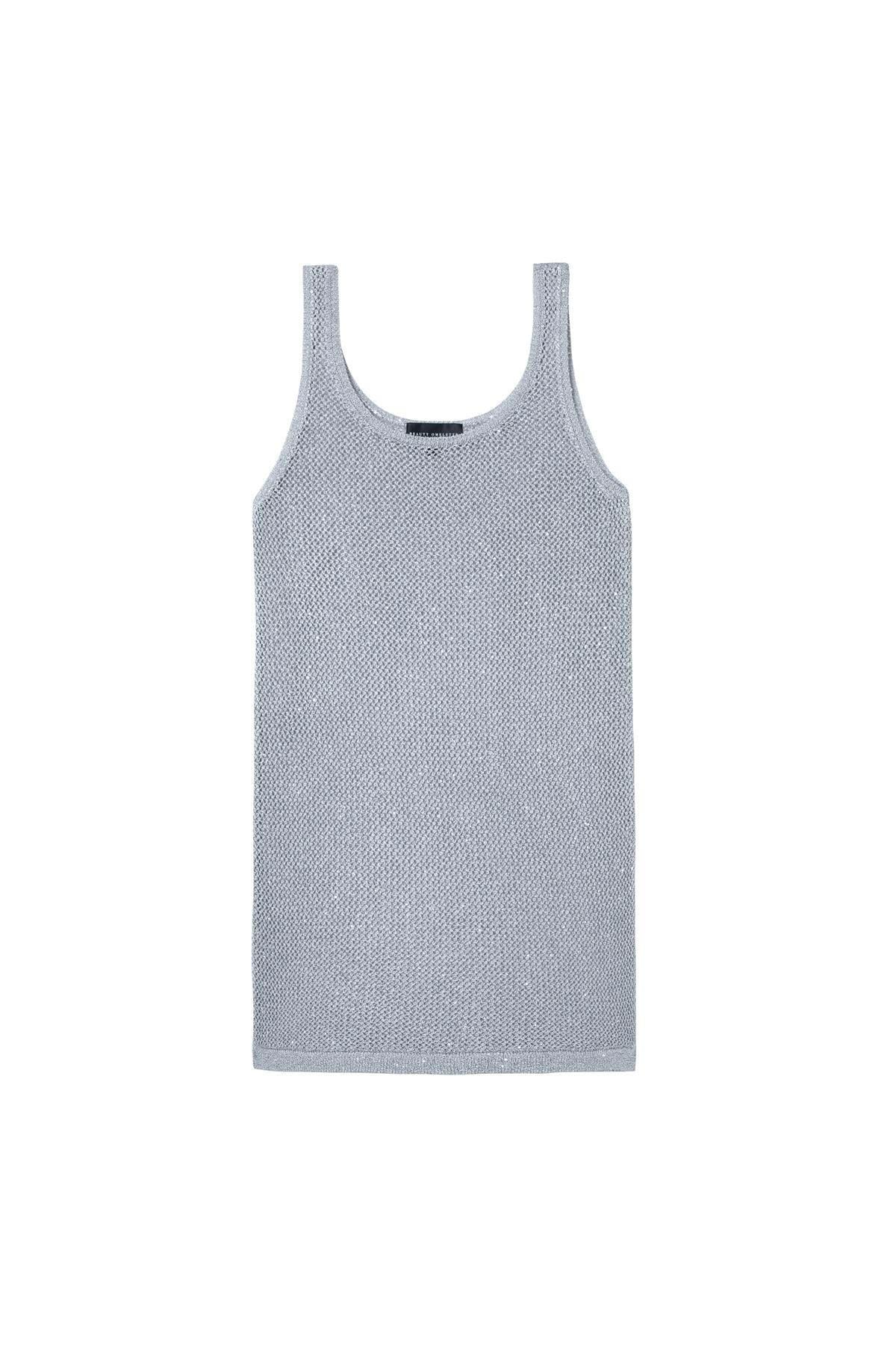 Gümüş Pullu Mini Triko Elbise - Exclusive Collection