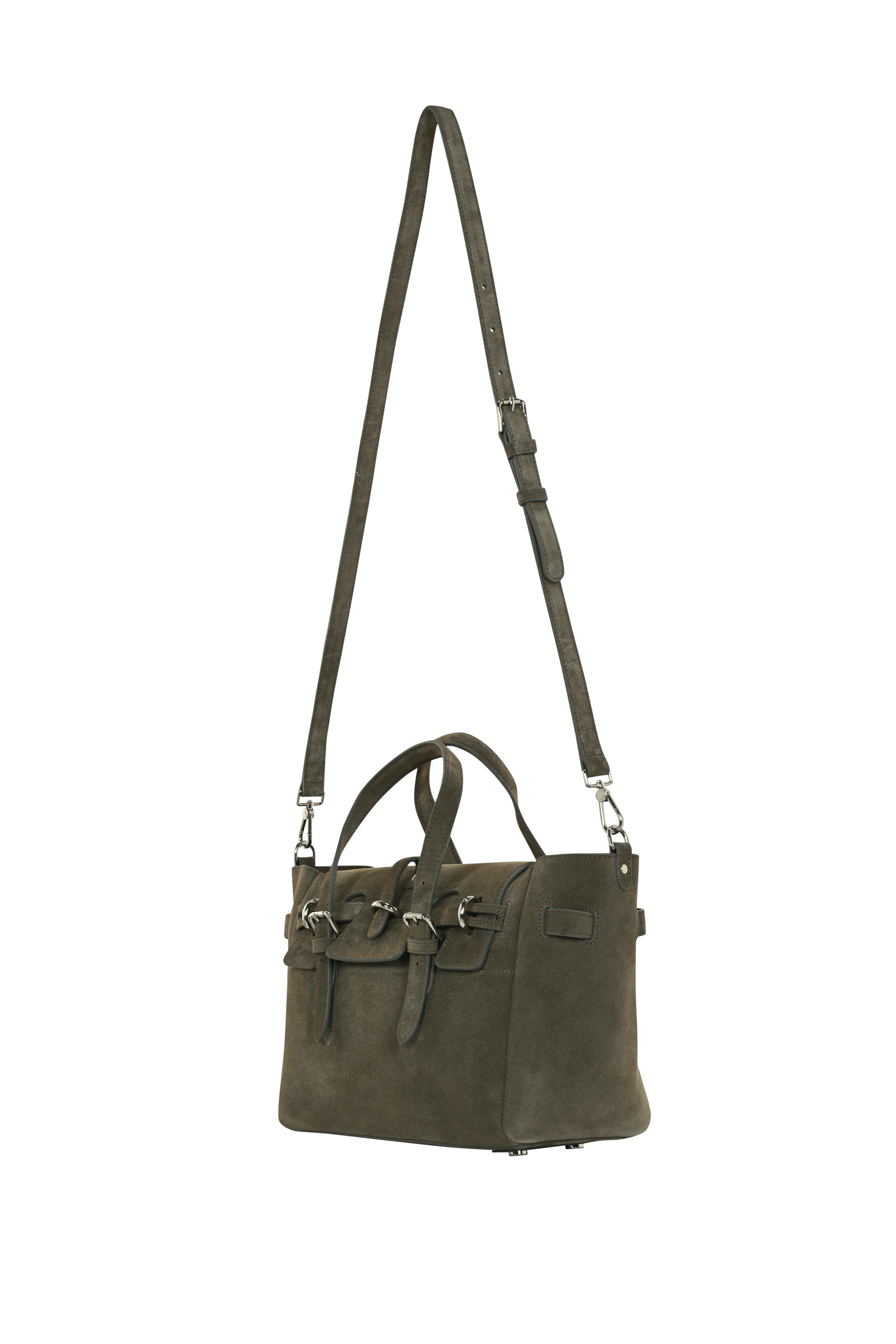 Haki Gabrielle Süet Medium Bag Silver