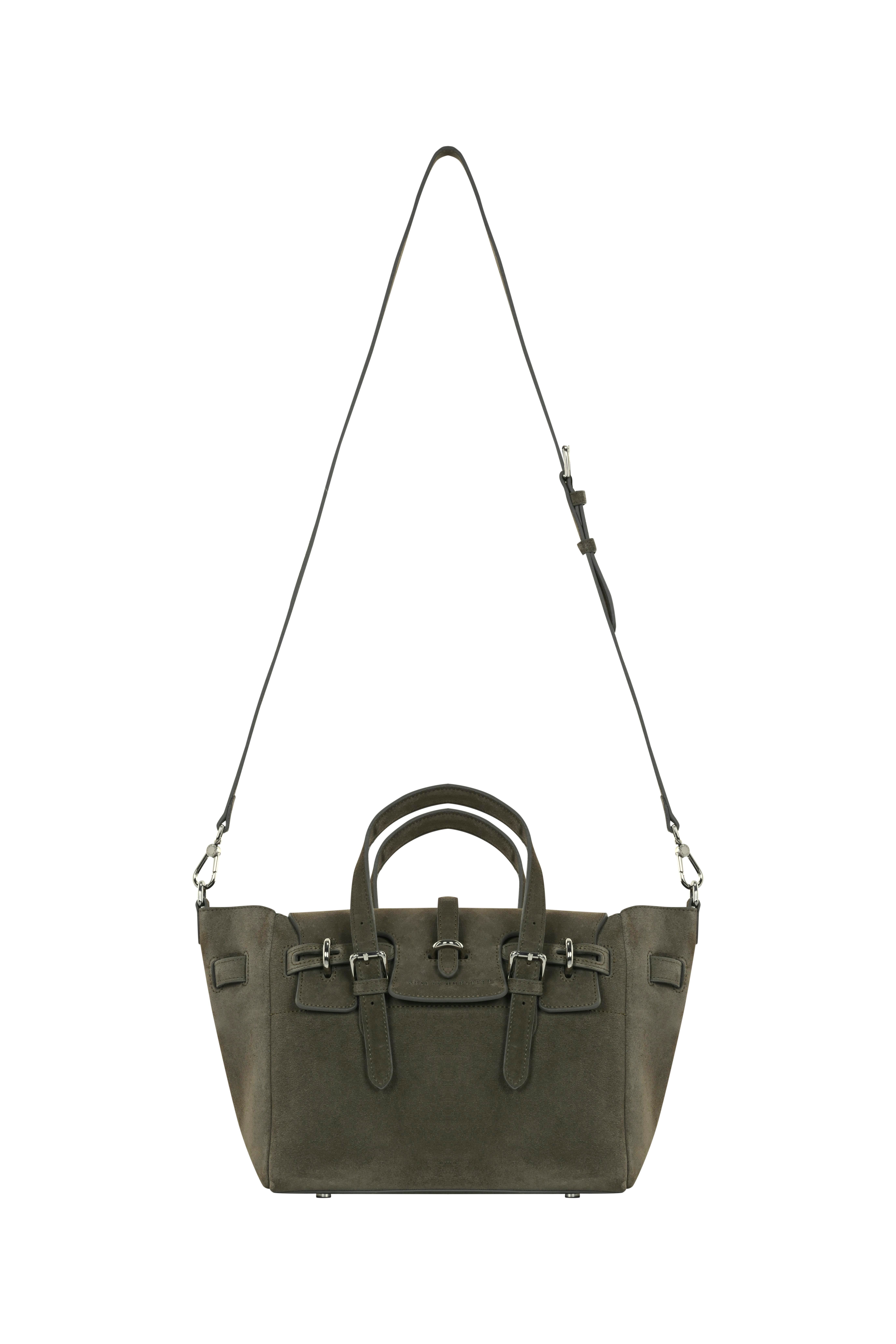 Haki Gabrielle Süet Medium Bag Silver