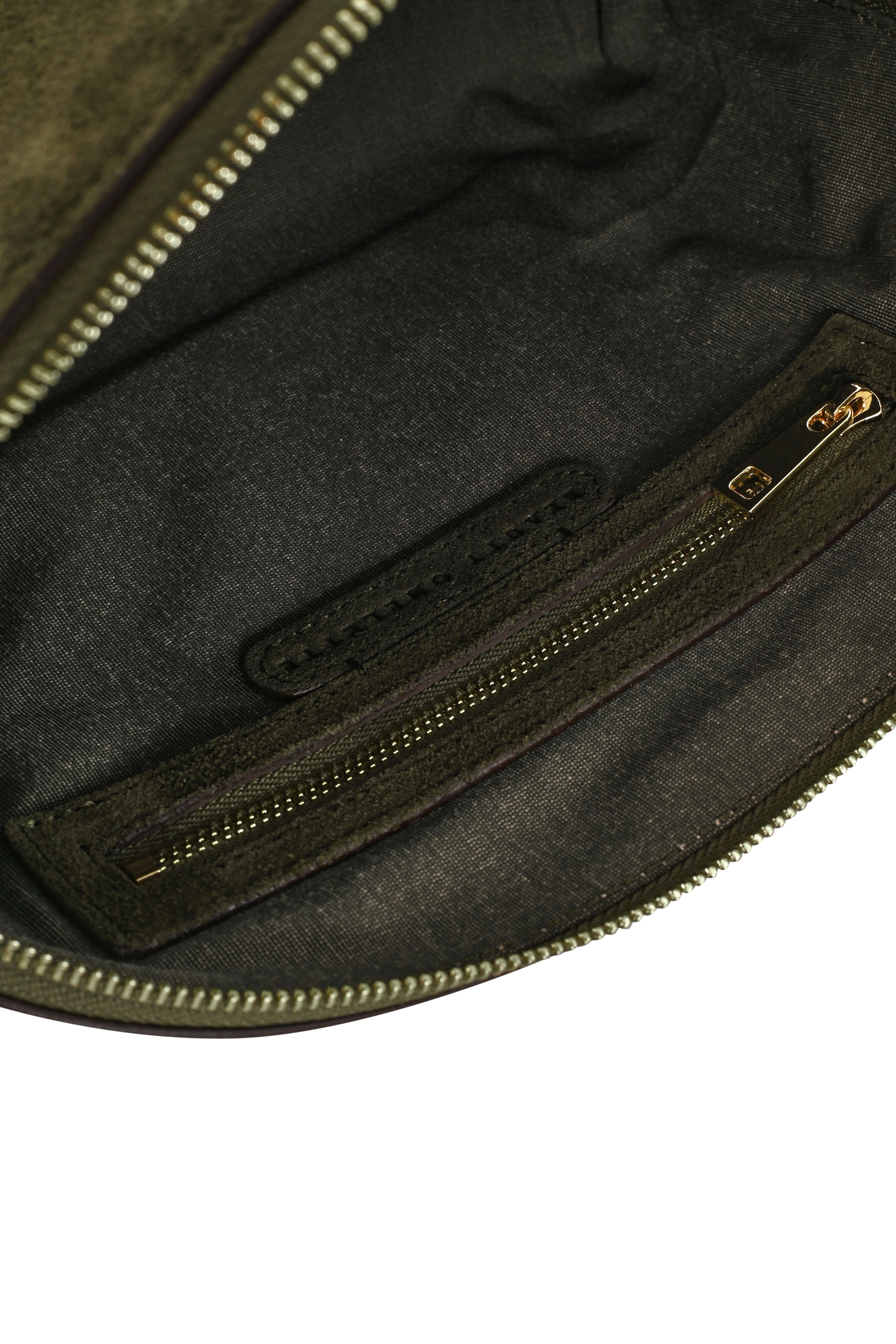 Haki Süet Büyük Makyaj Çantası