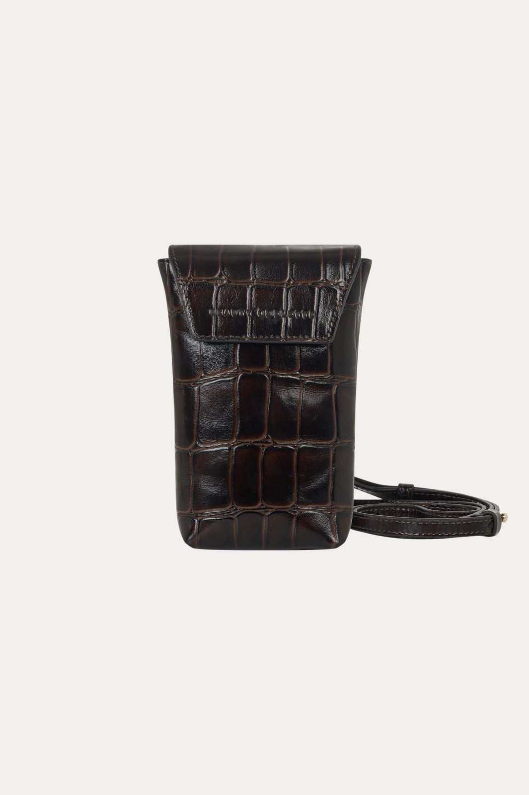 Kahve Kroko Mini Çapraz Askılı Çanta