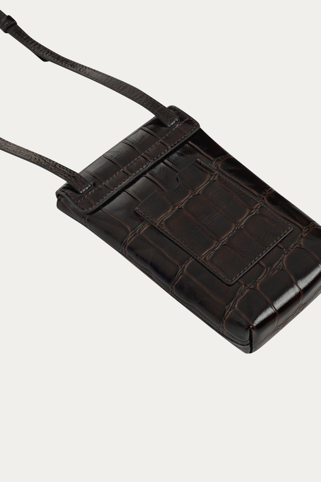 Kahve Kroko Mini Çapraz Askılı Çanta