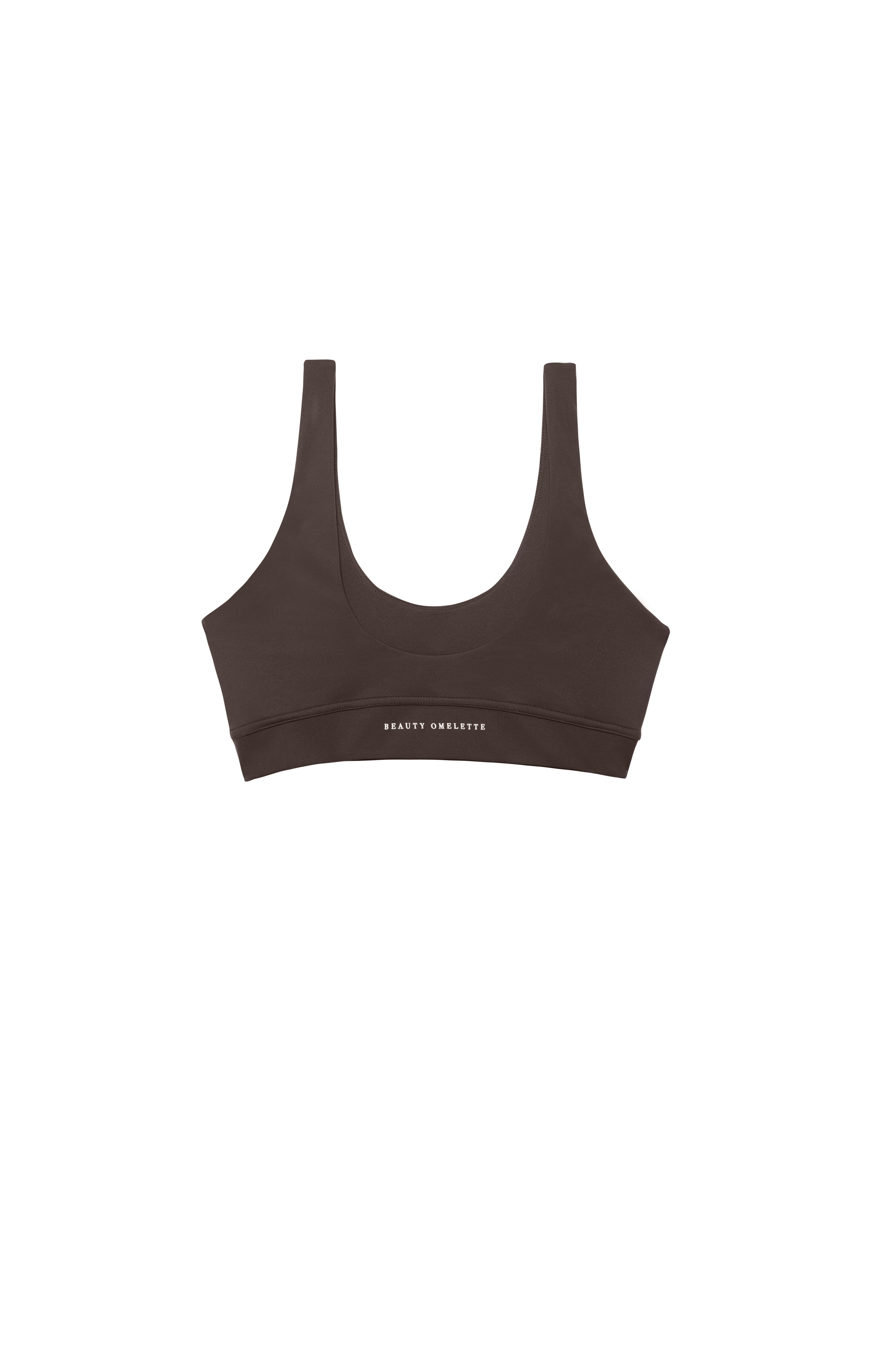 Kahverengi Comfort Dikiş Detaylı Spor Bra