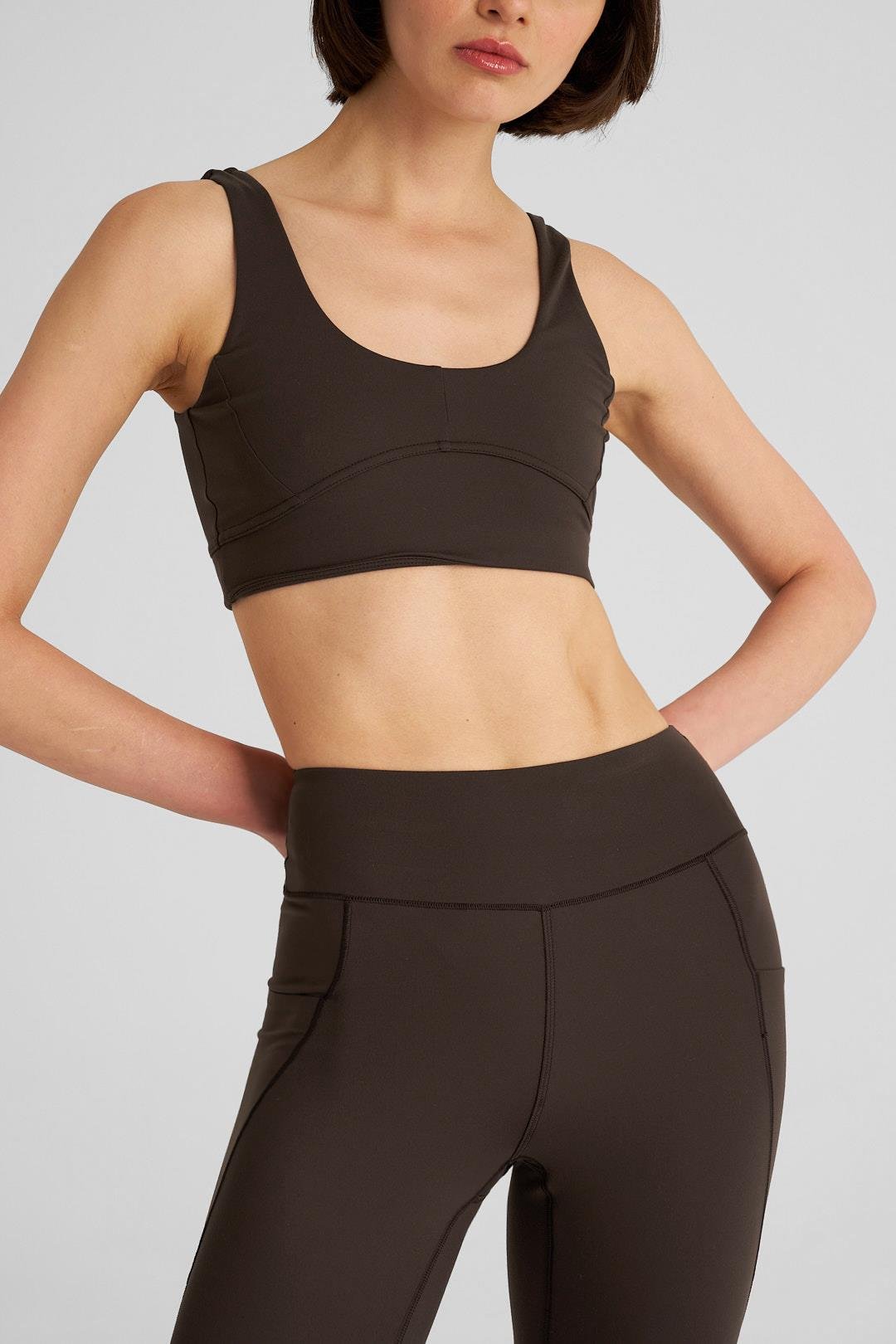 Kahverengi Comfort Uzun Spor Tayt