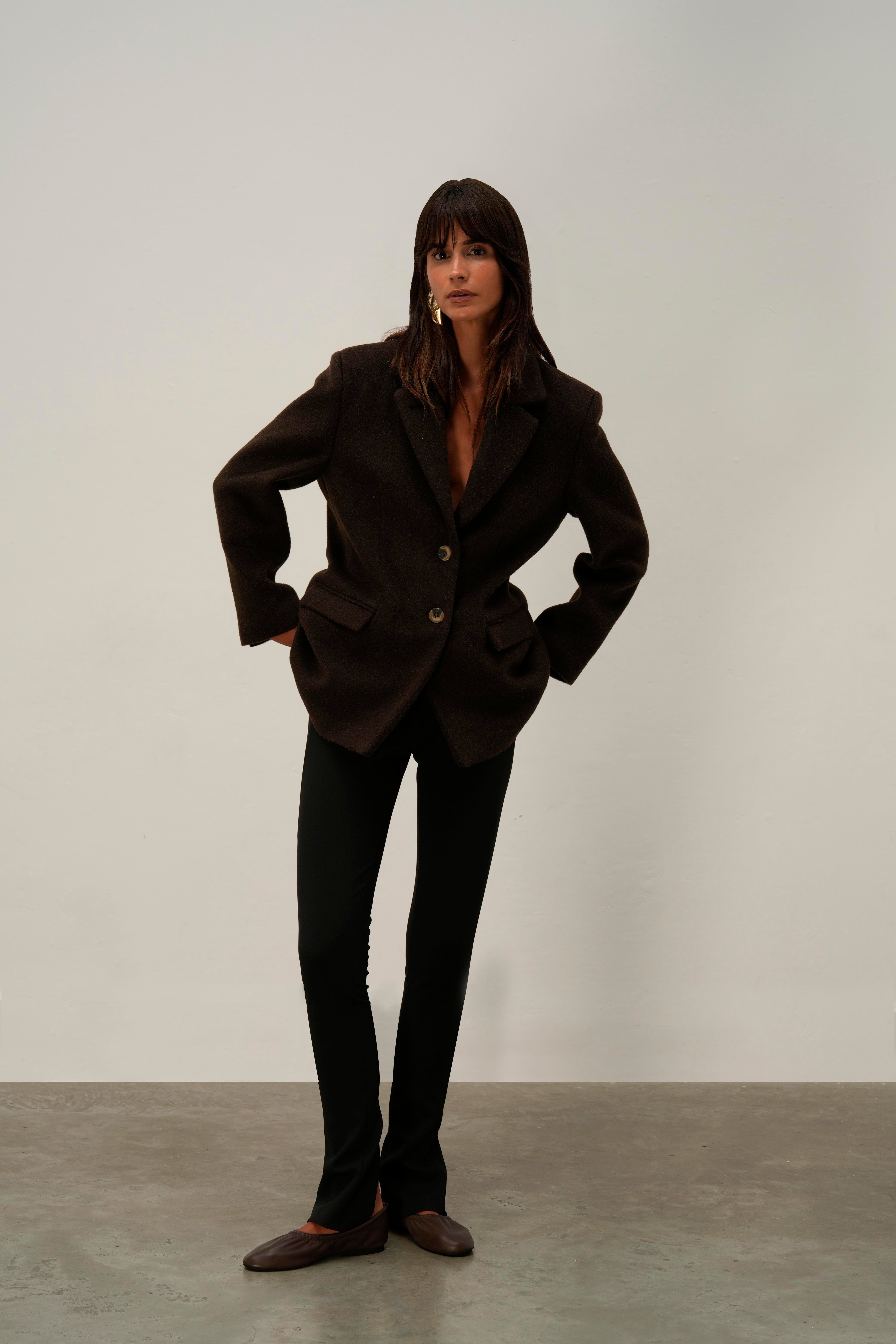 Kahverengi Daddy Alpaka Ceket Kaban