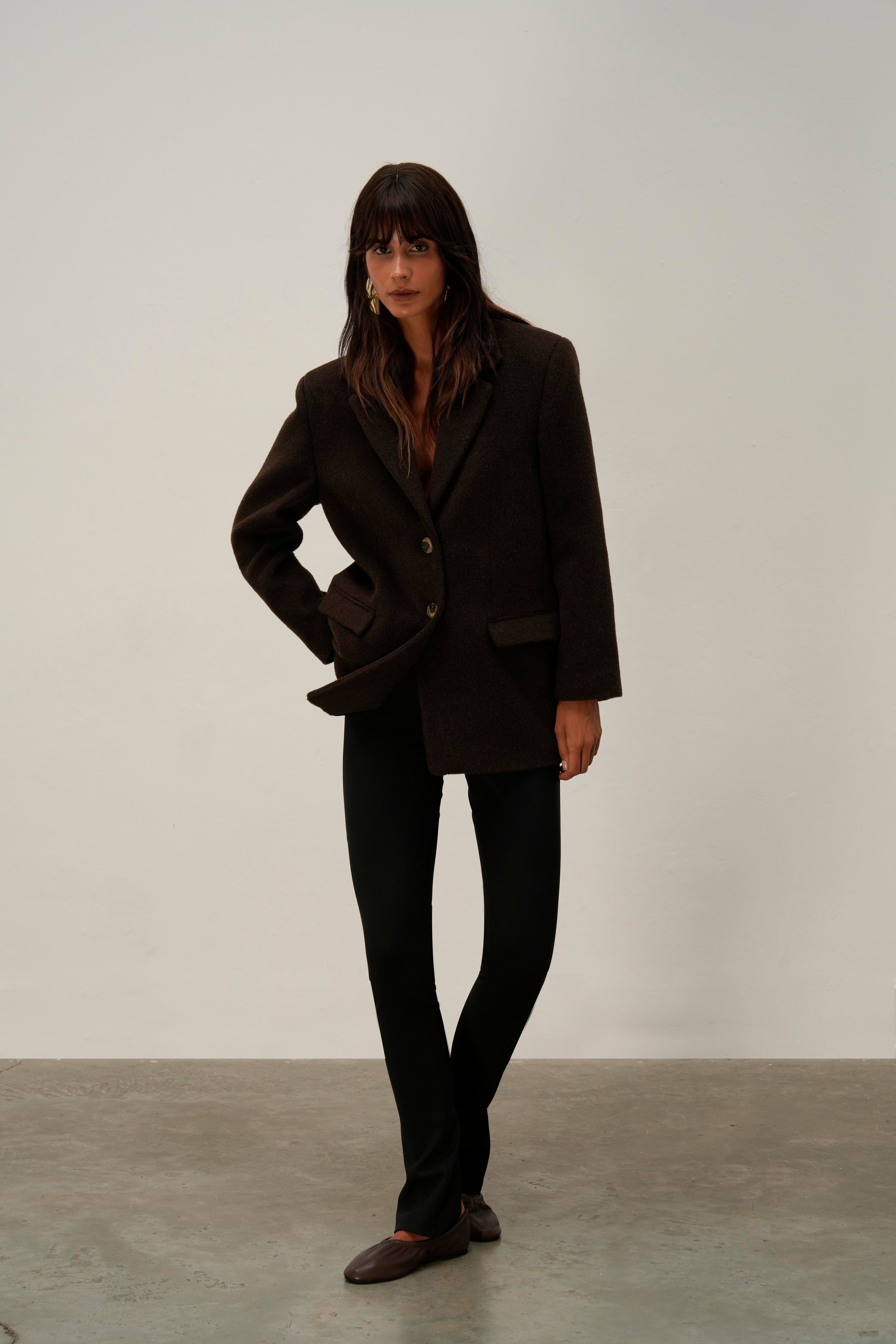 Kahverengi Daddy Alpaka Ceket Kaban