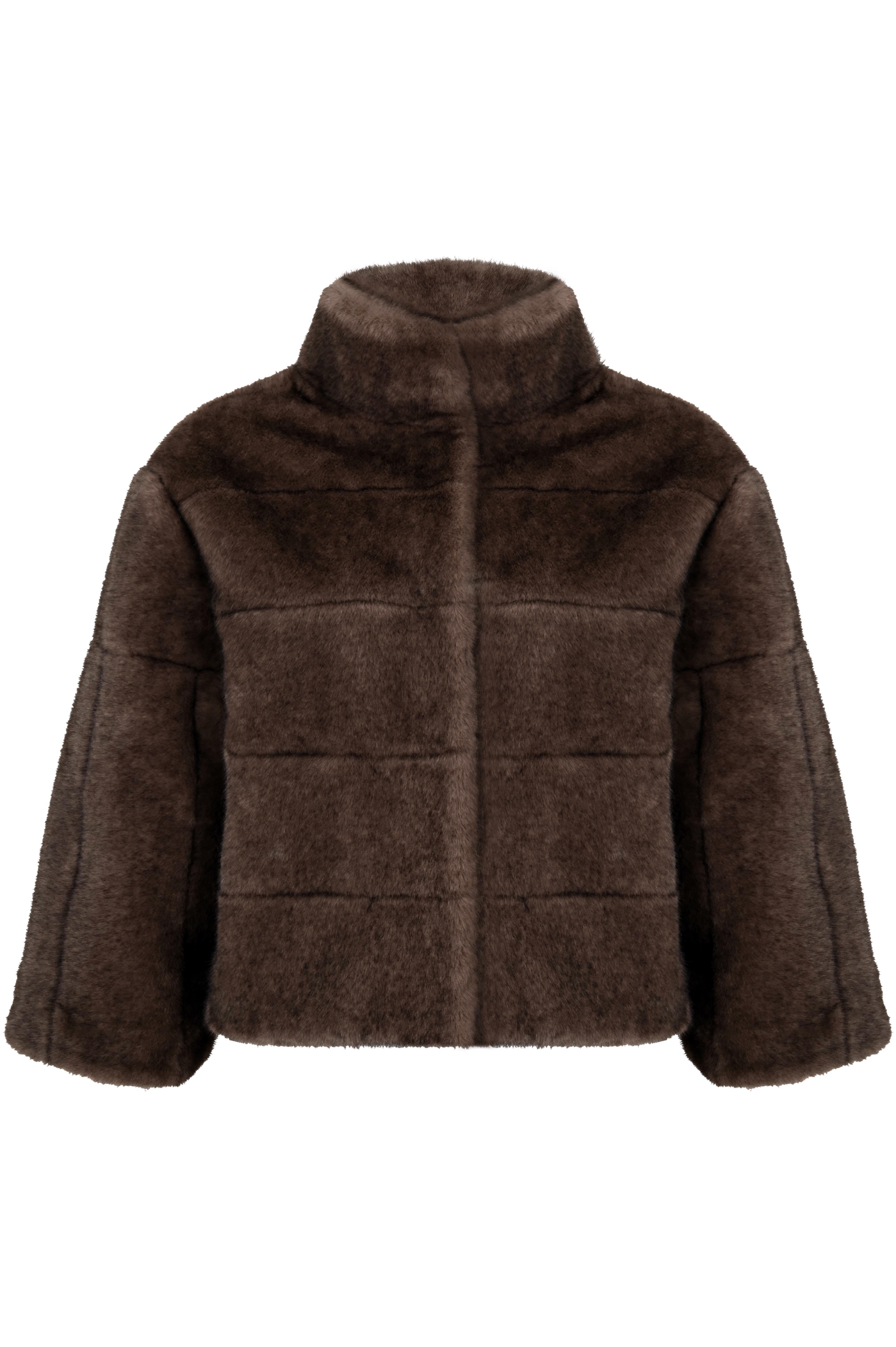 Kahverengi Dik Yaka Crop Suni Kürk