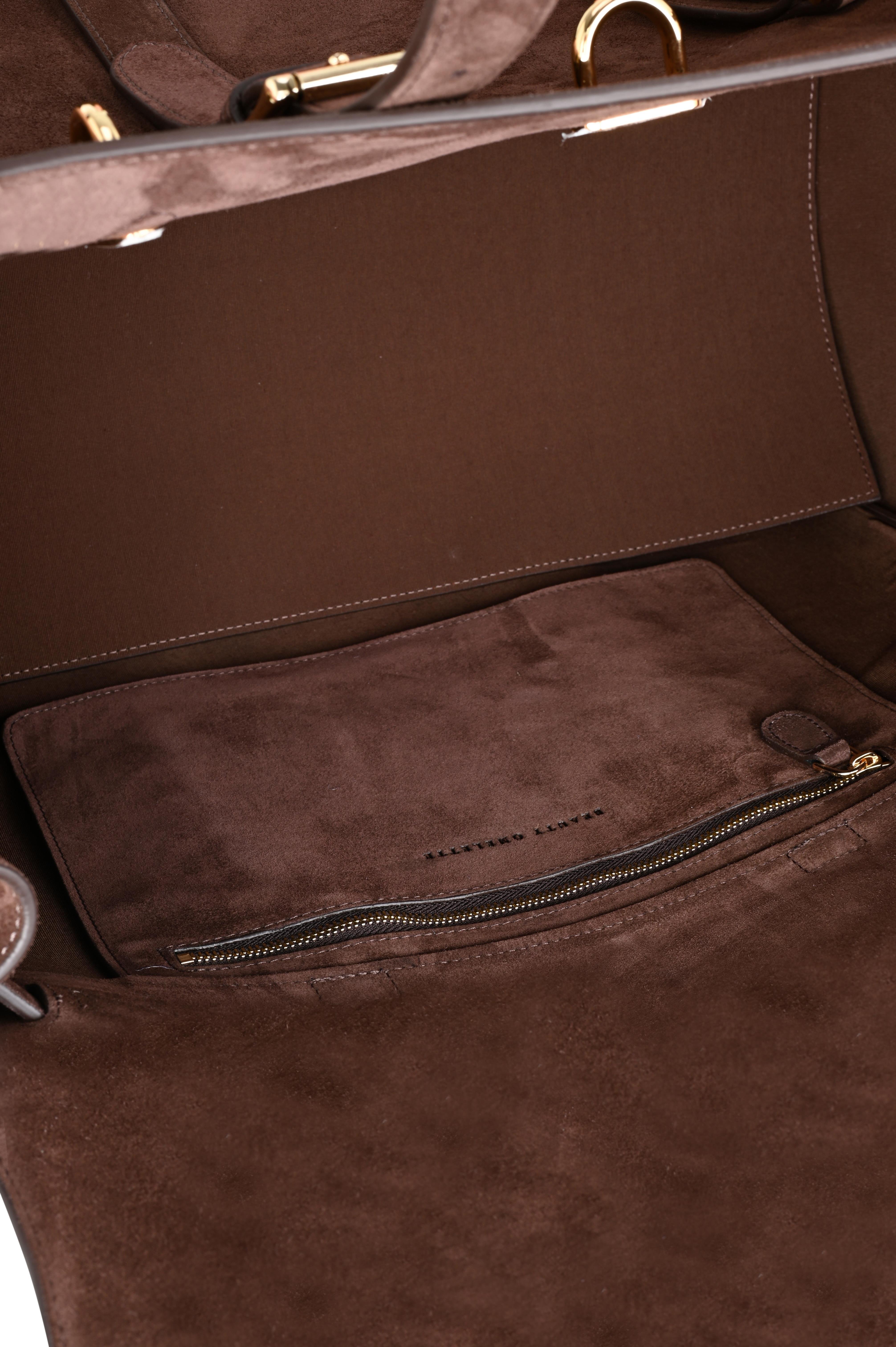 Kahverengi Gabrielle Süet Day Bag Gold