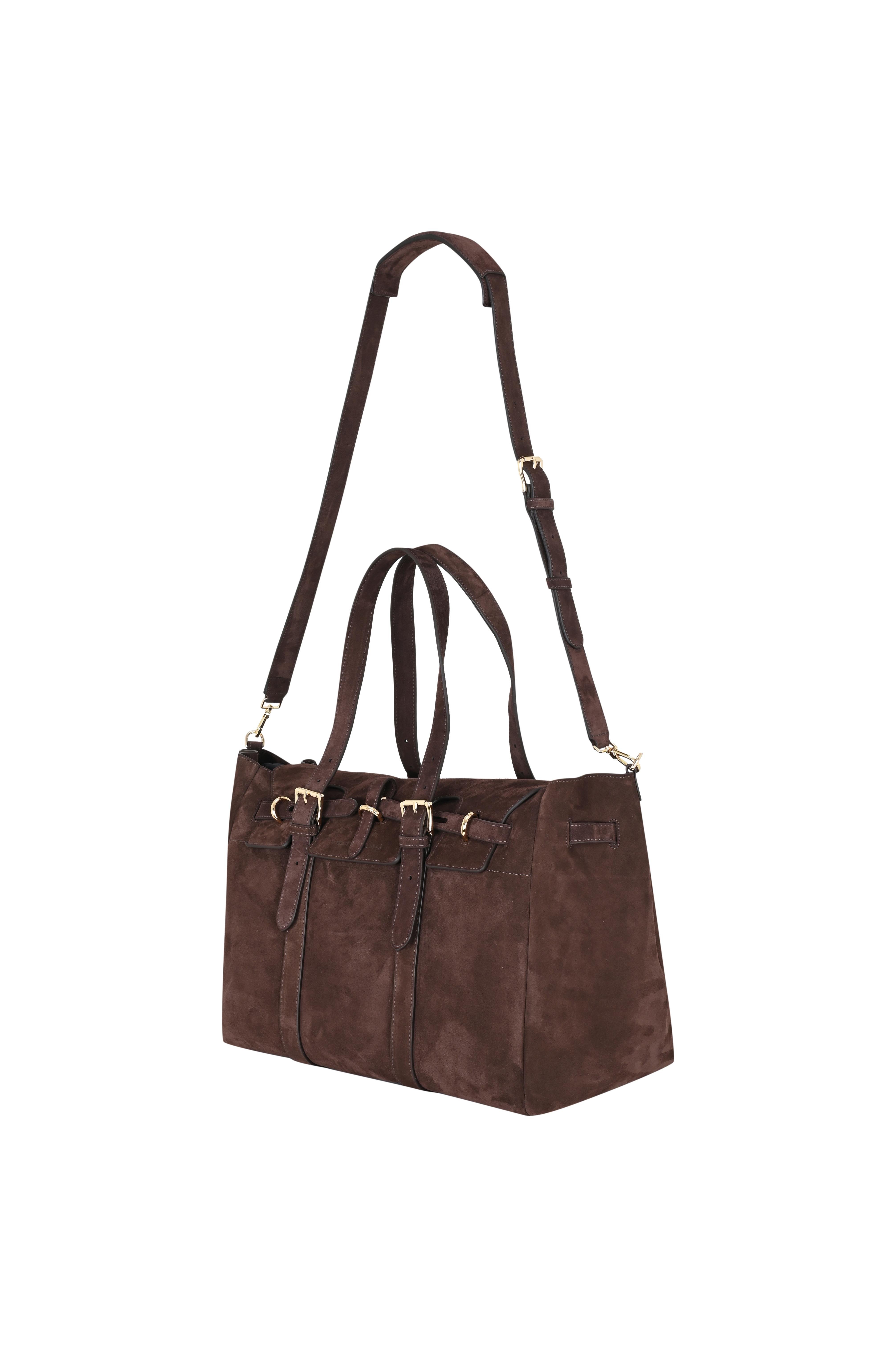 Kahverengi Gabrielle Süet Day Bag Gold