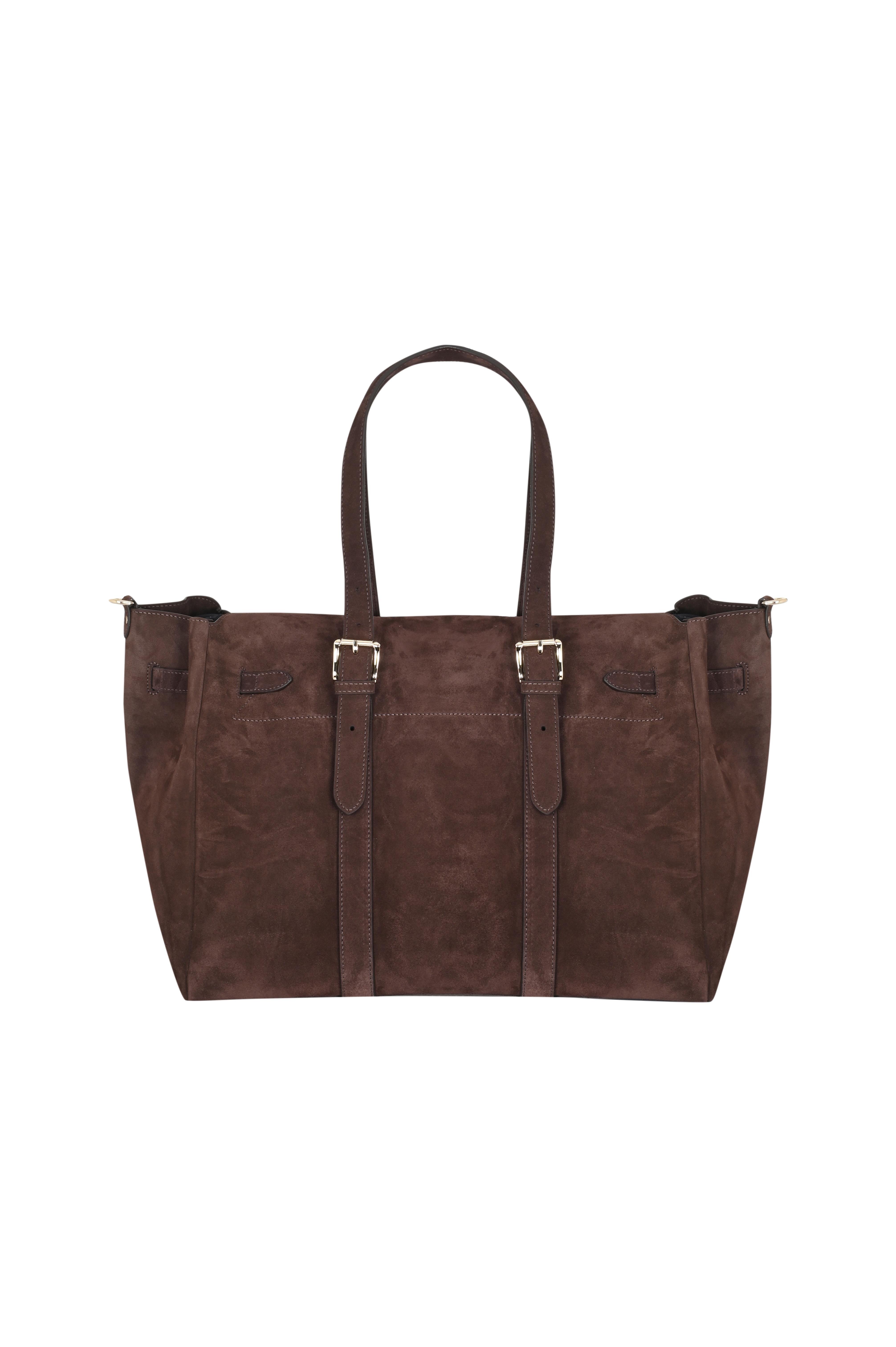 Kahverengi Gabrielle Süet Day Bag Gold
