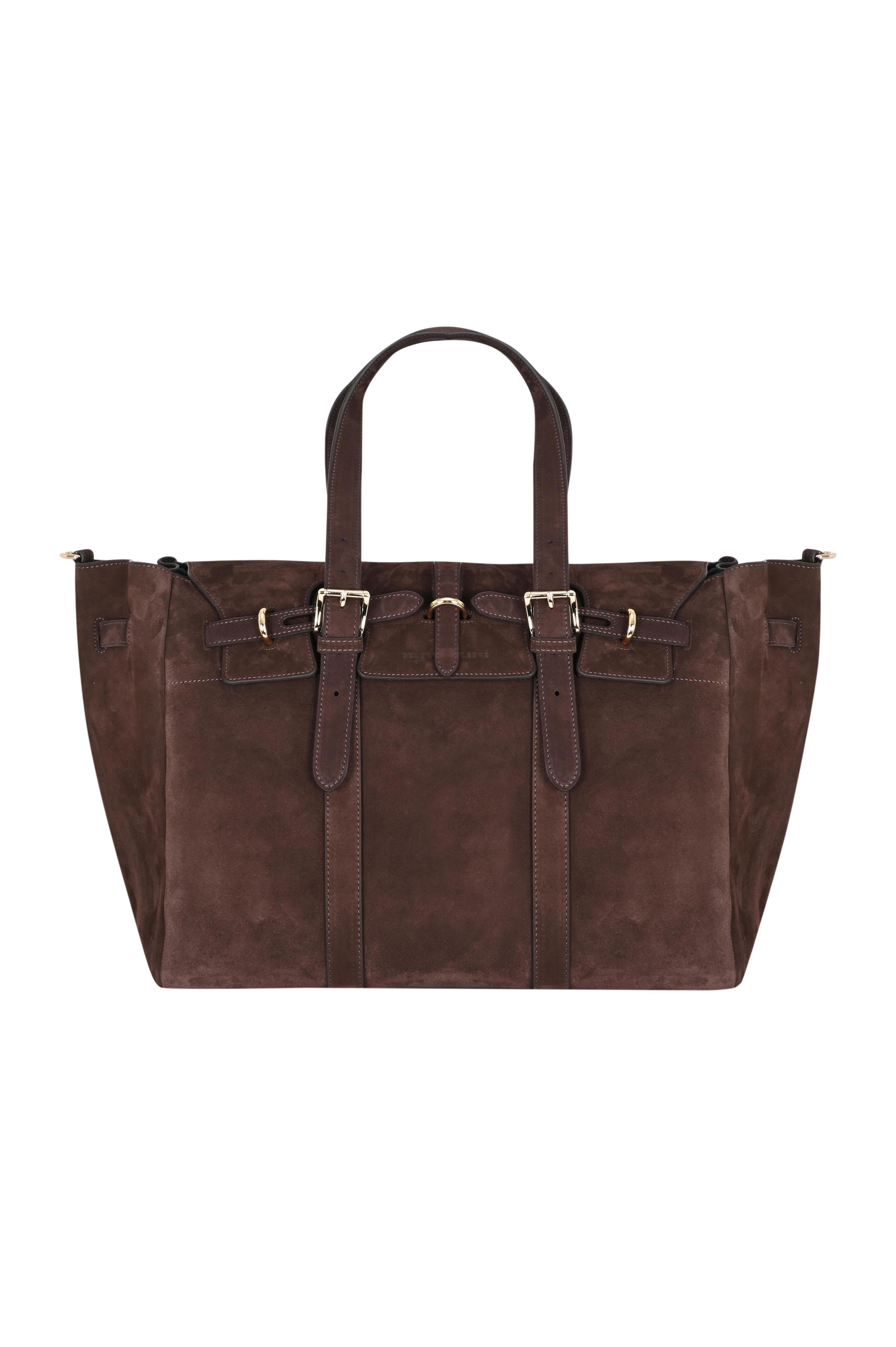 Kahverengi Gabrielle Süet Day Bag Gold