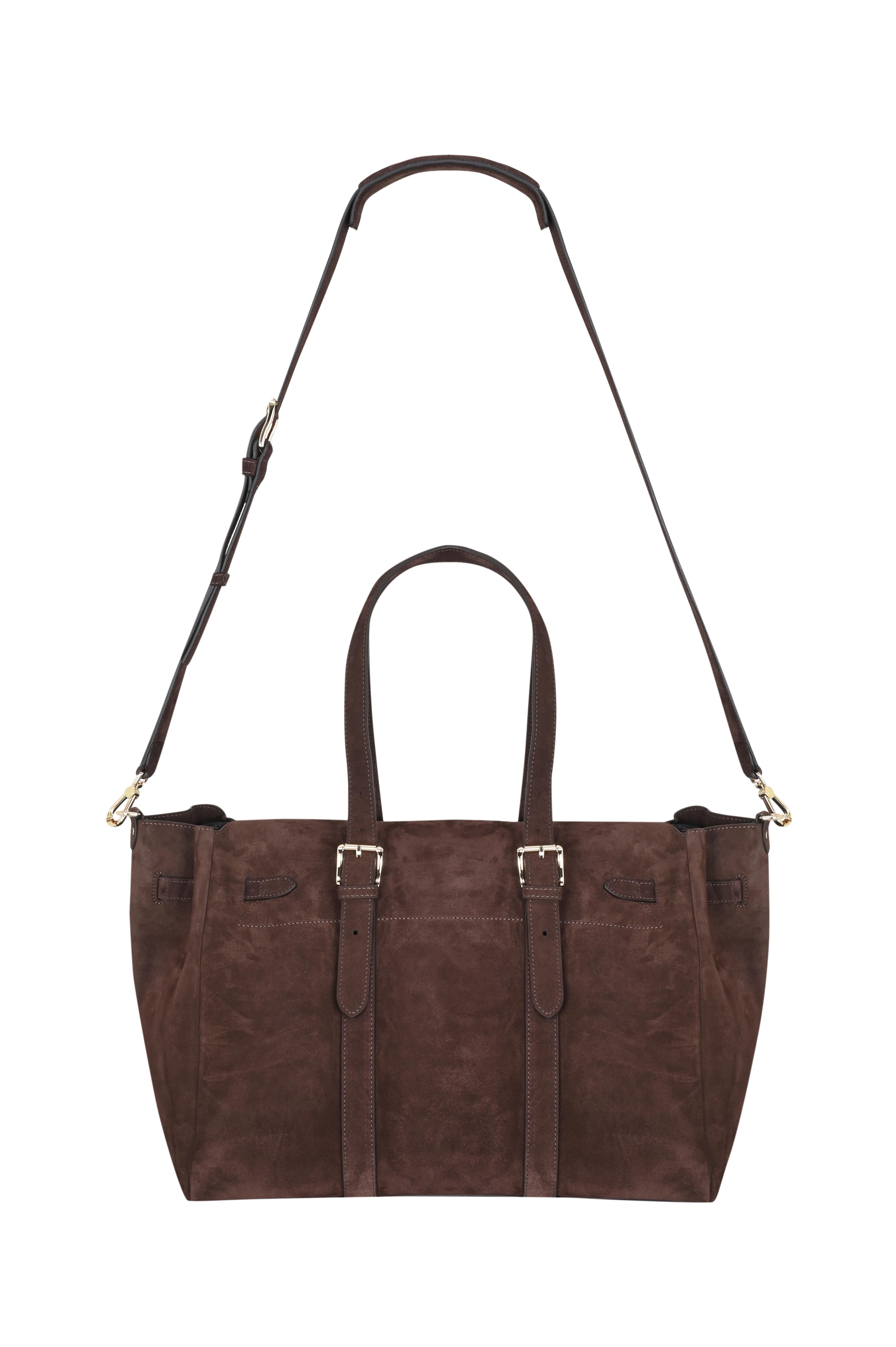 Kahverengi Gabrielle Süet Day Bag Gold