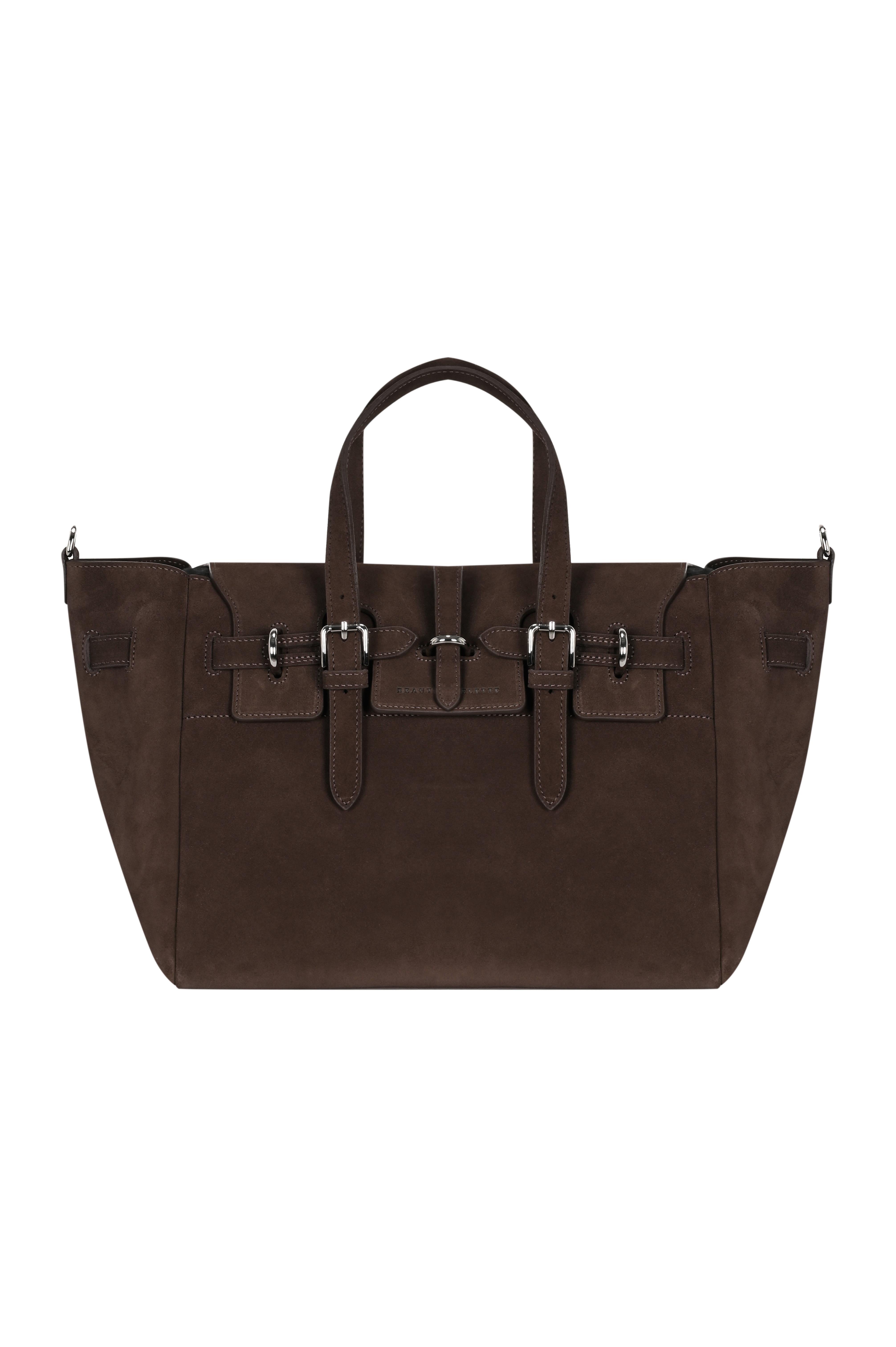 Kahverengi Gabrielle Süet Day Bag Silver