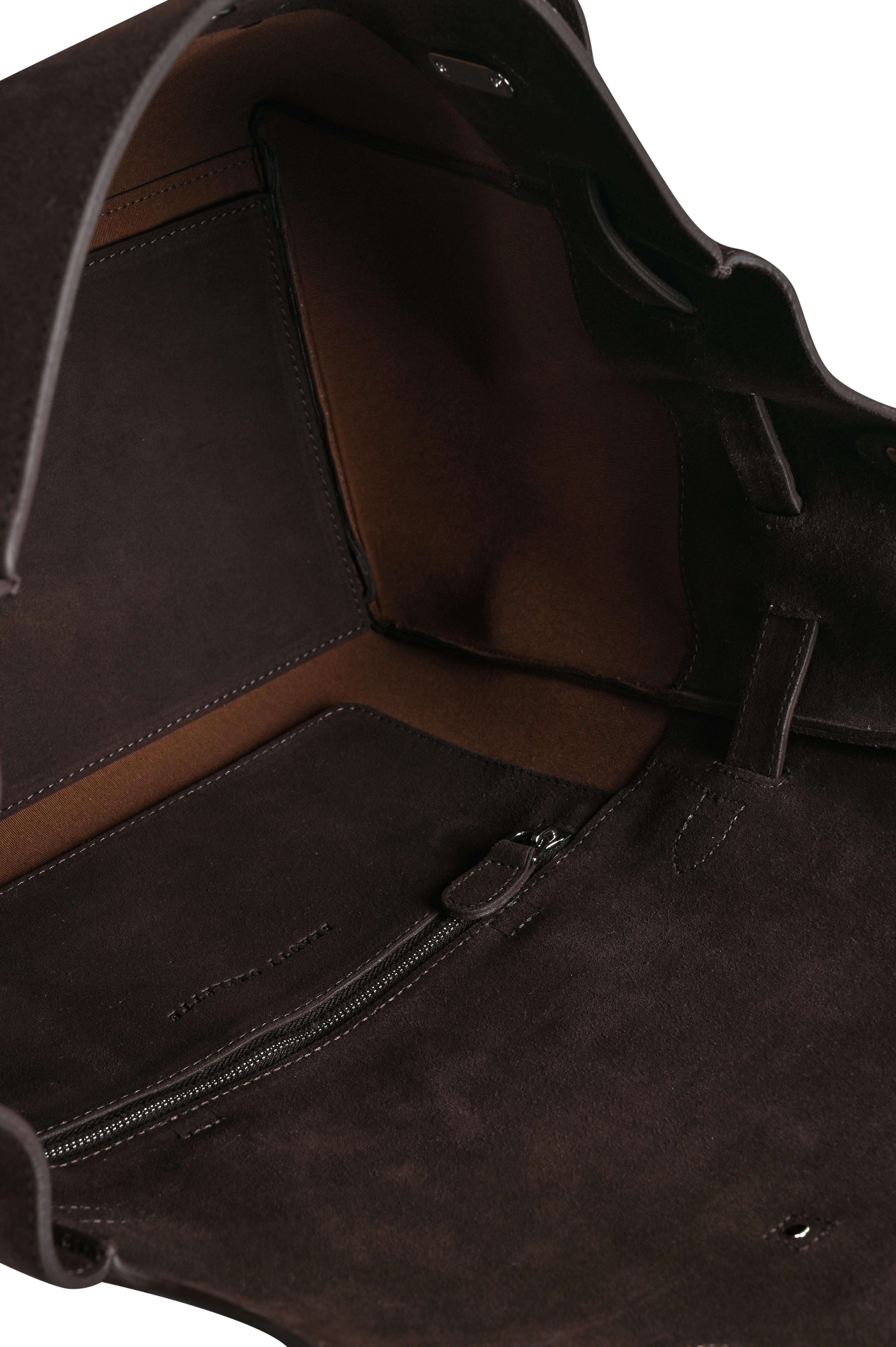 Kahverengi Gabrielle Süet Day Bag Silver