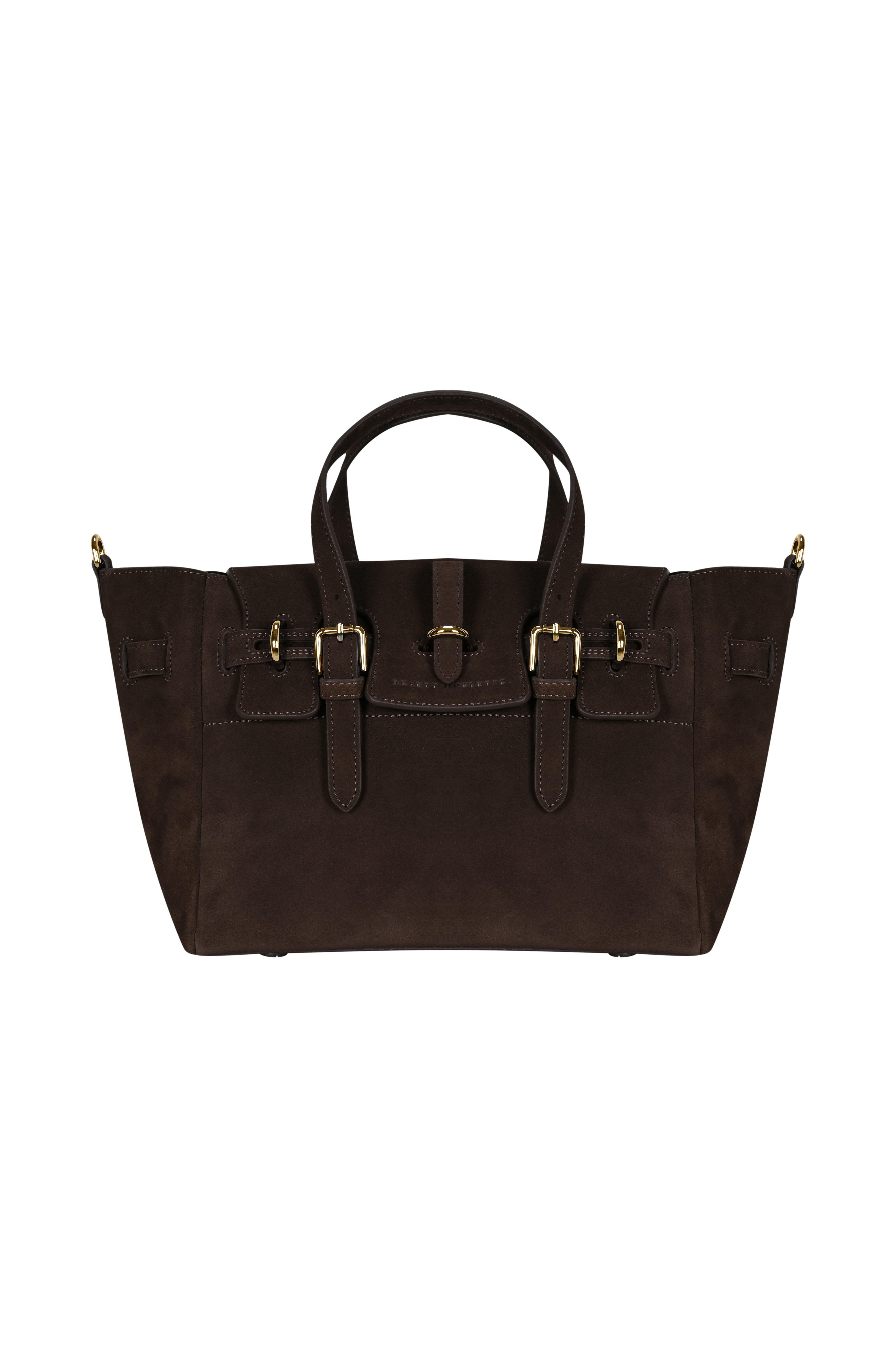 Kahverengi Gabrielle Süet Medium Bag Gold