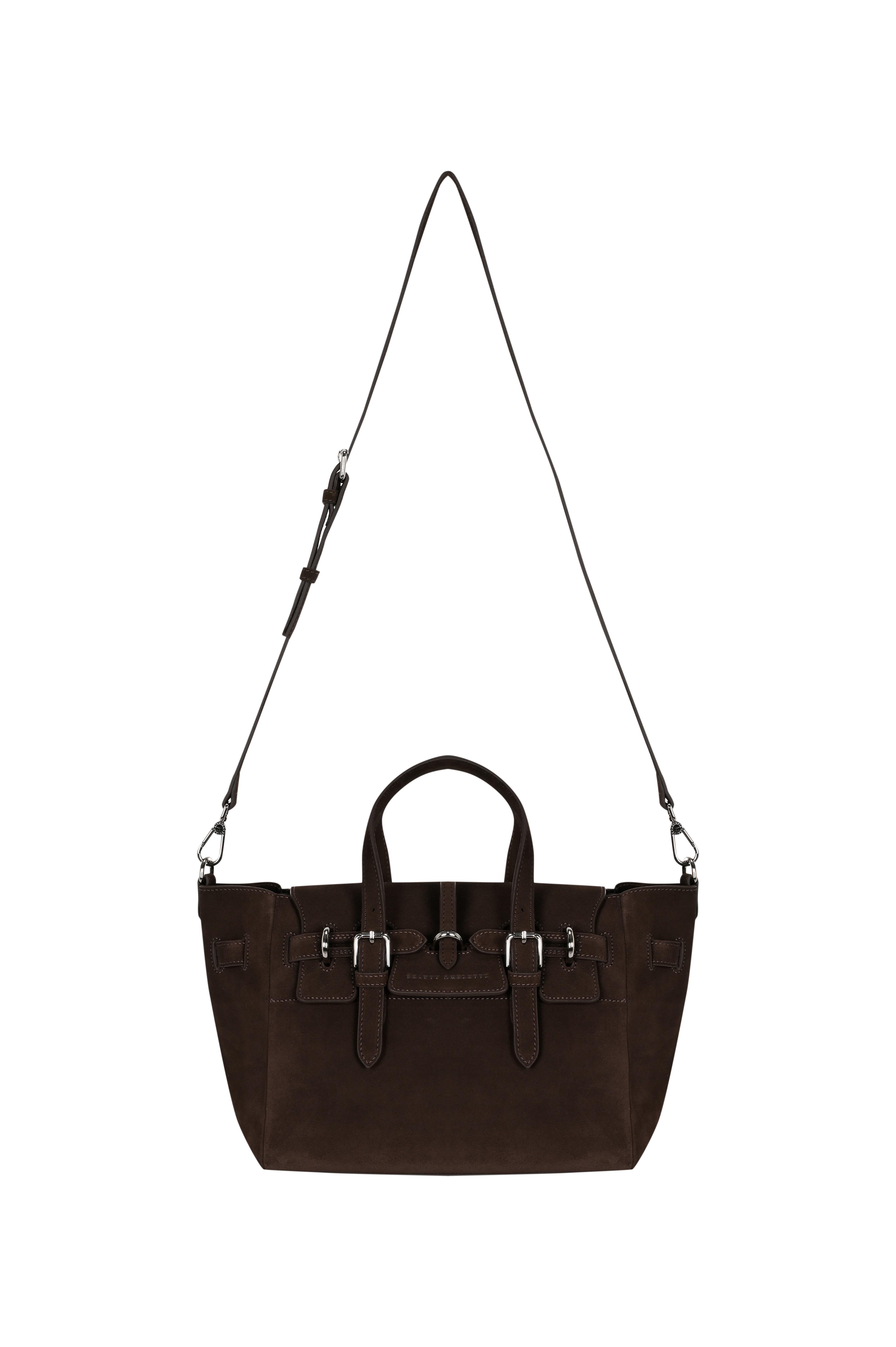 Kahverengi Gabrielle Süet Medium Bag Silver