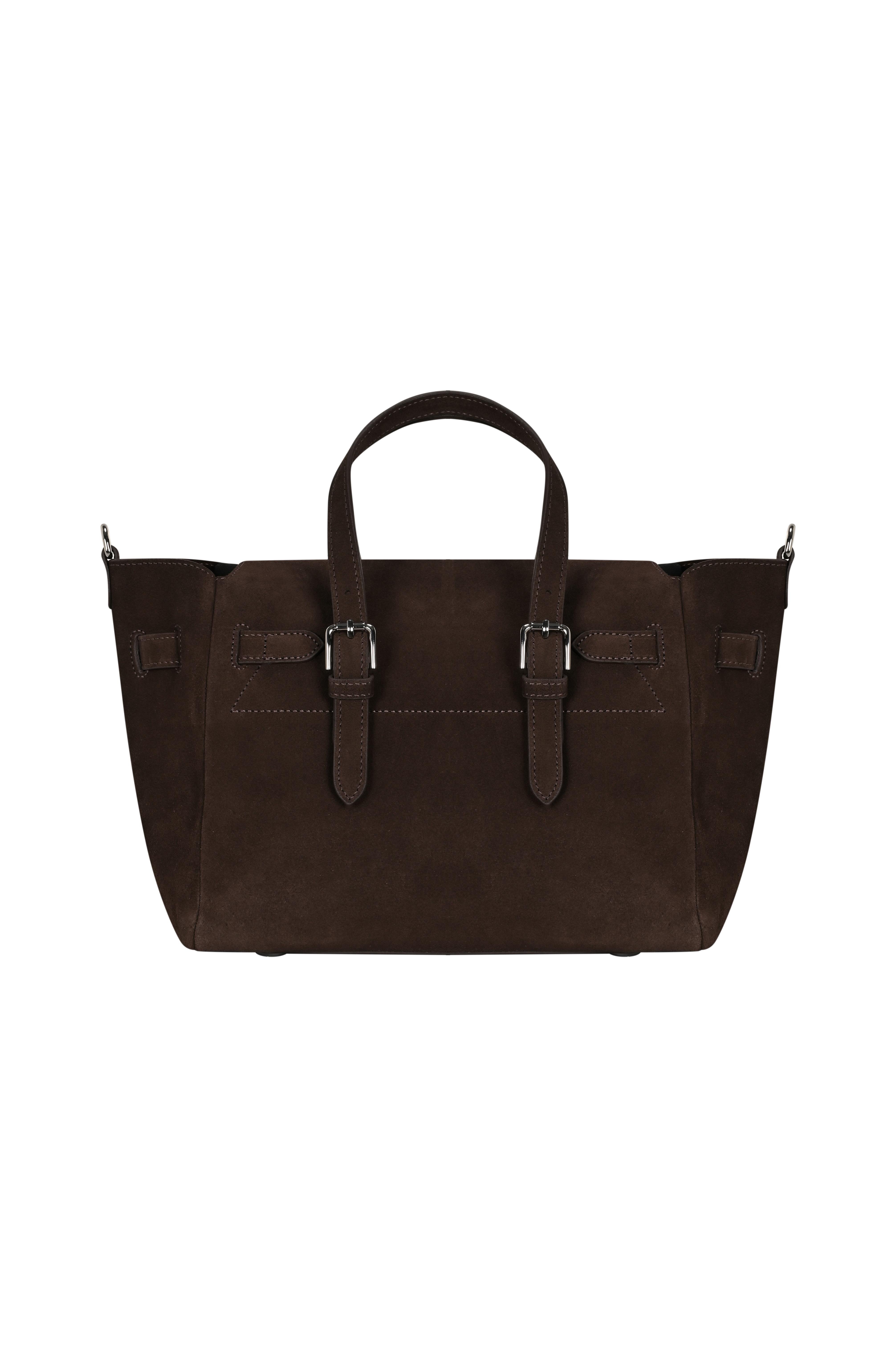 Kahverengi Gabrielle Süet Medium Bag Silver