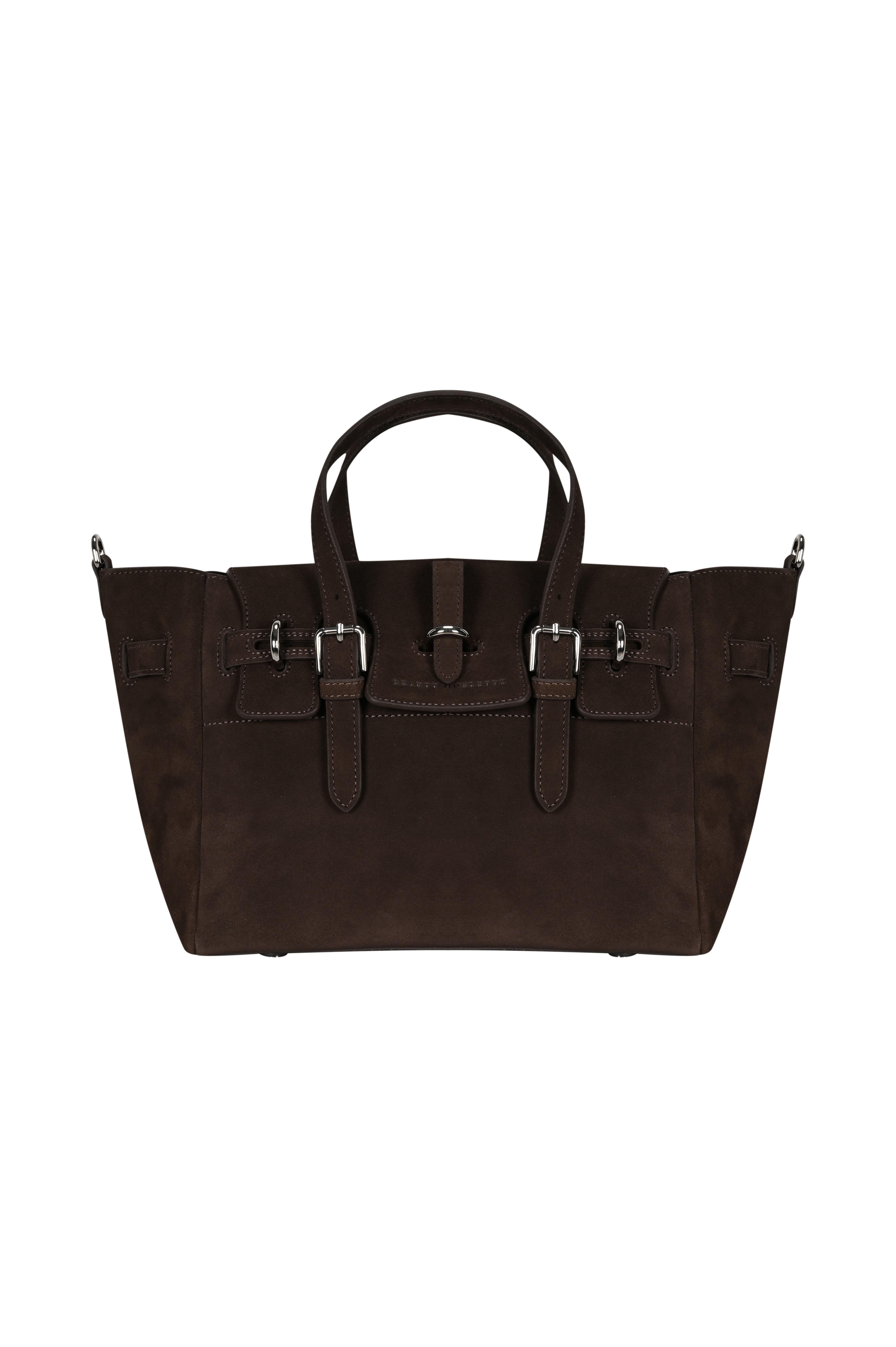 Kahverengi Gabrielle Süet Medium Bag Silver