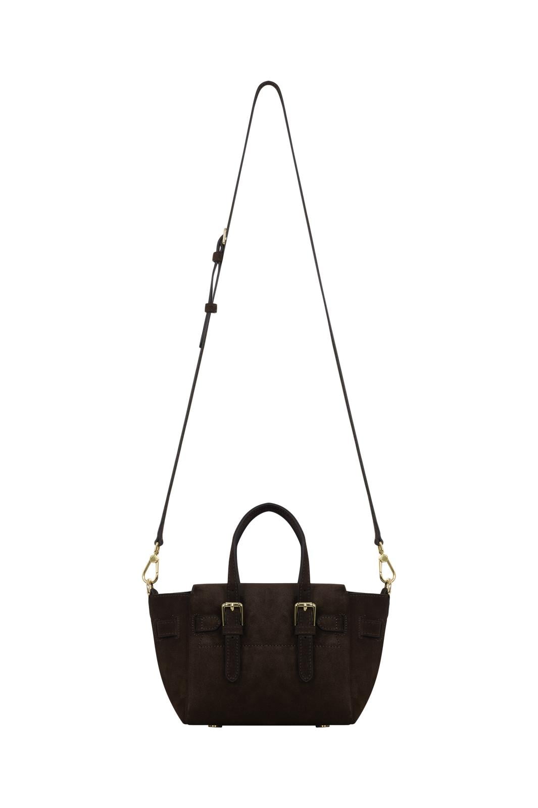 Kahverengi Gabrielle Süet Petite Bag Gold