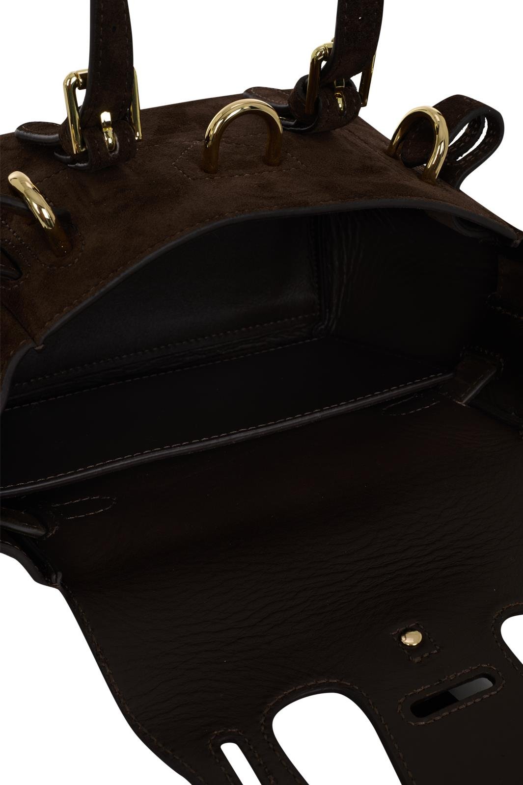 Kahverengi Gabrielle Süet Petite Bag Gold
