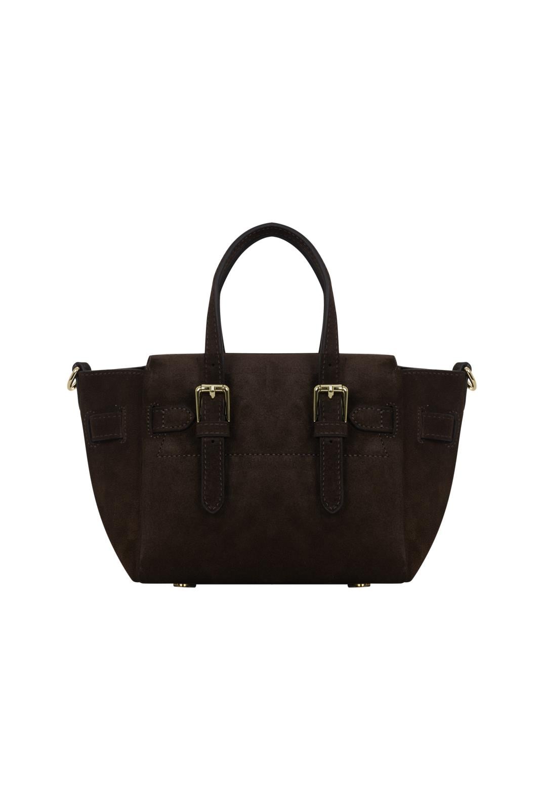 Kahverengi Gabrielle Süet Petite Bag Gold