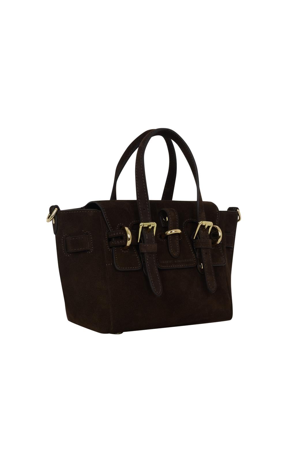 Kahverengi Gabrielle Süet Petite Bag Gold
