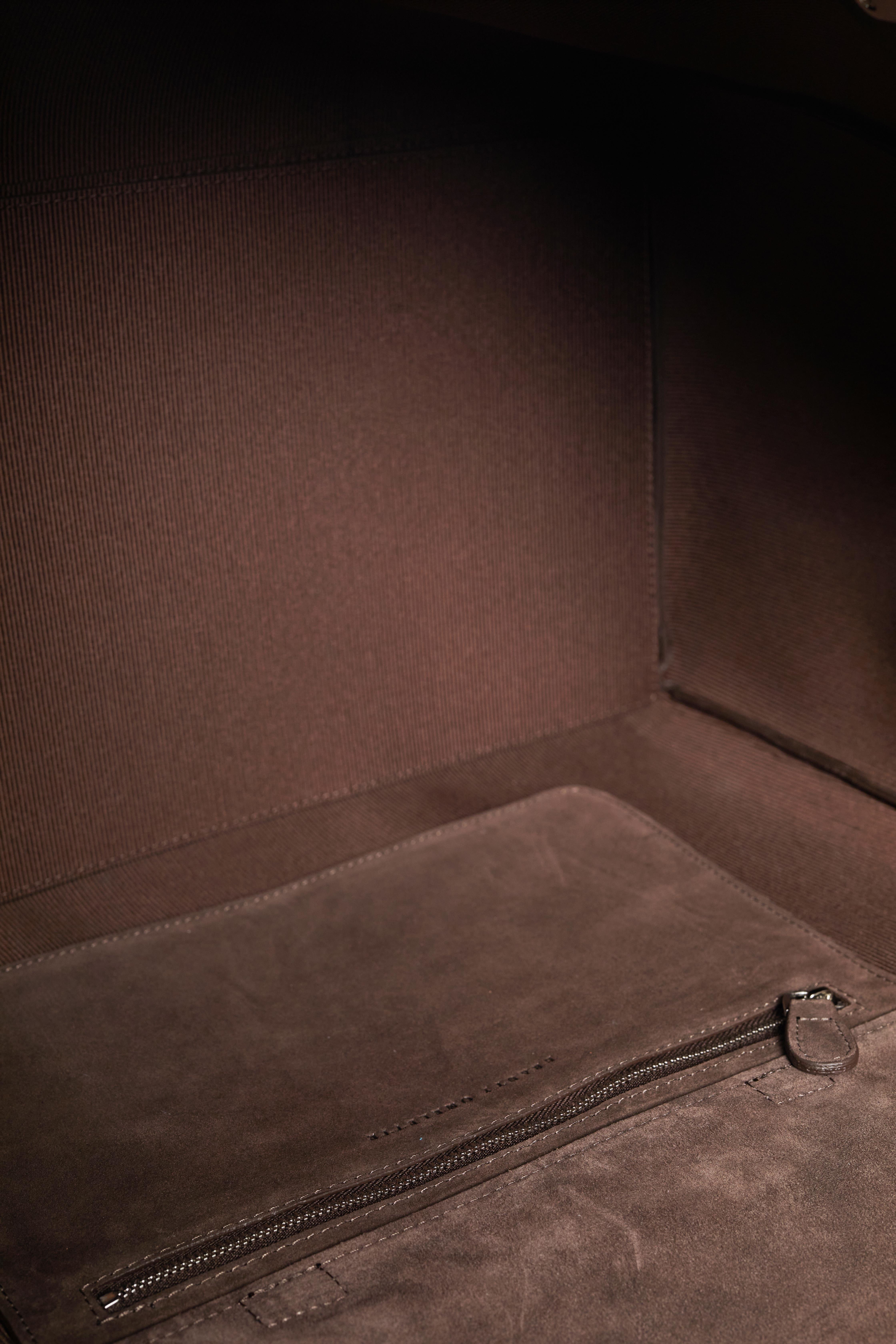 Kahverengi Gabrielle Süet Travel Bag Gold