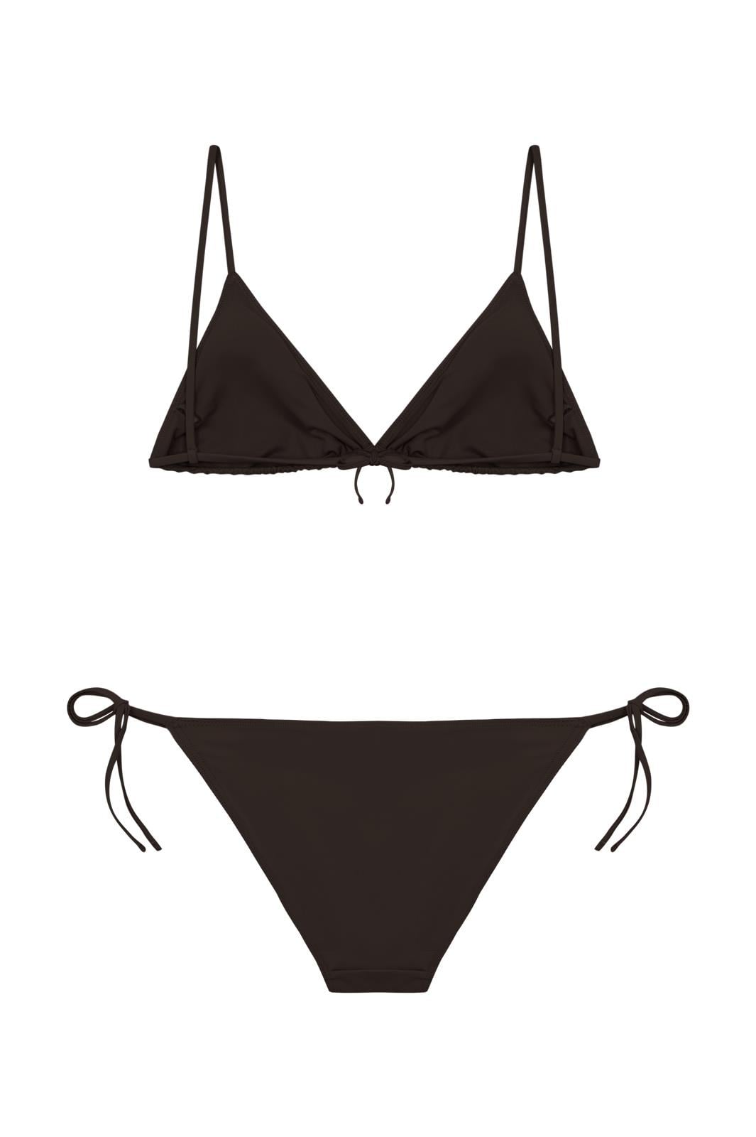 Kahverengi İbiza Üçgen Bikini