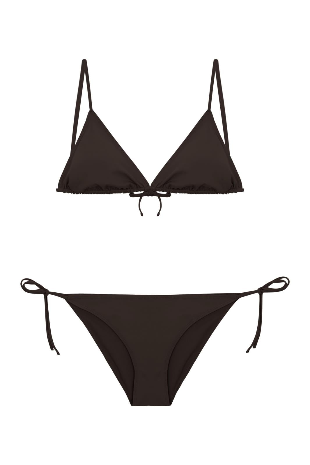 Kahverengi İbiza Üçgen Bikini