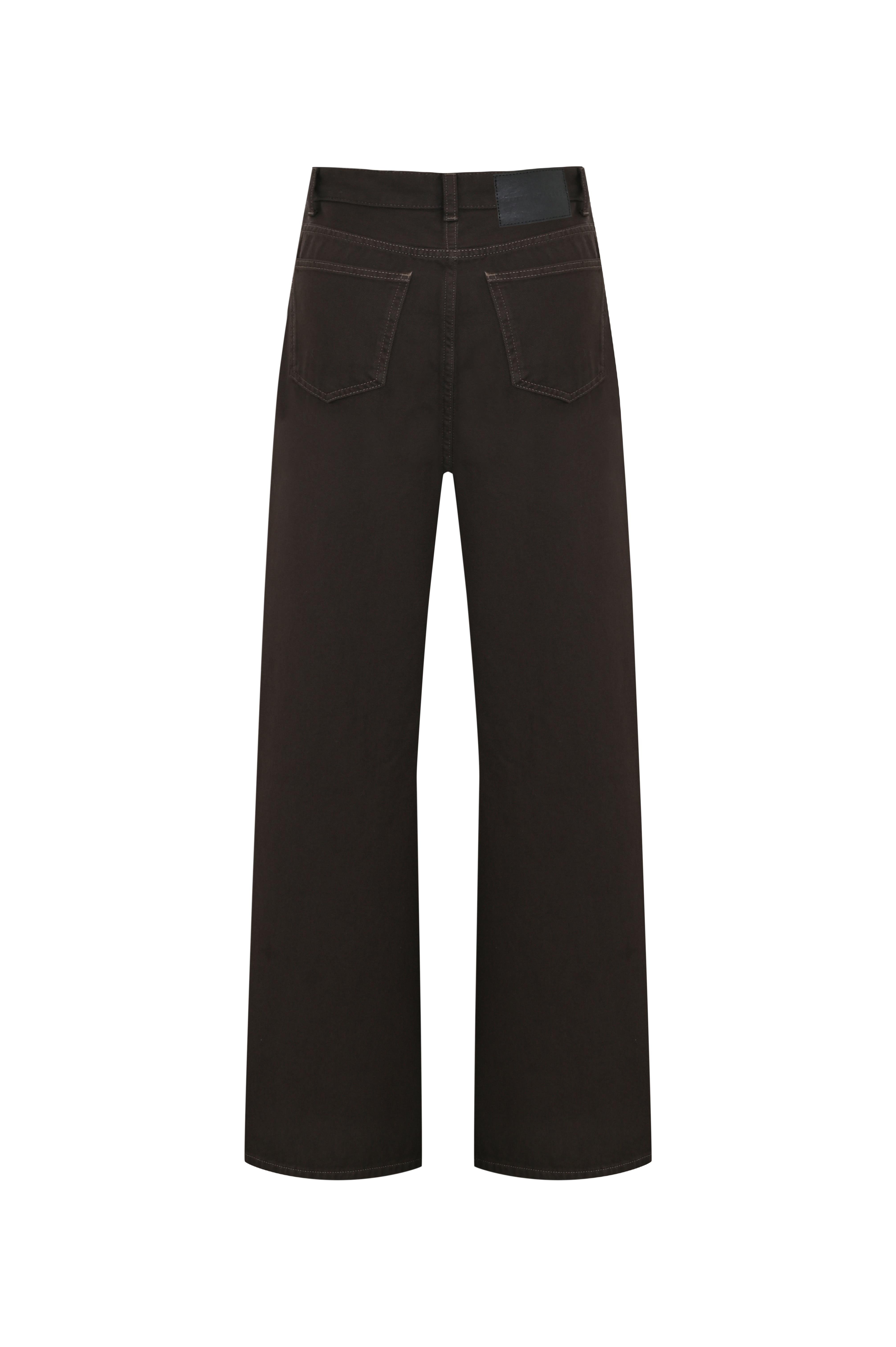 Kahverengi Kordonlu Wide Leg Jean