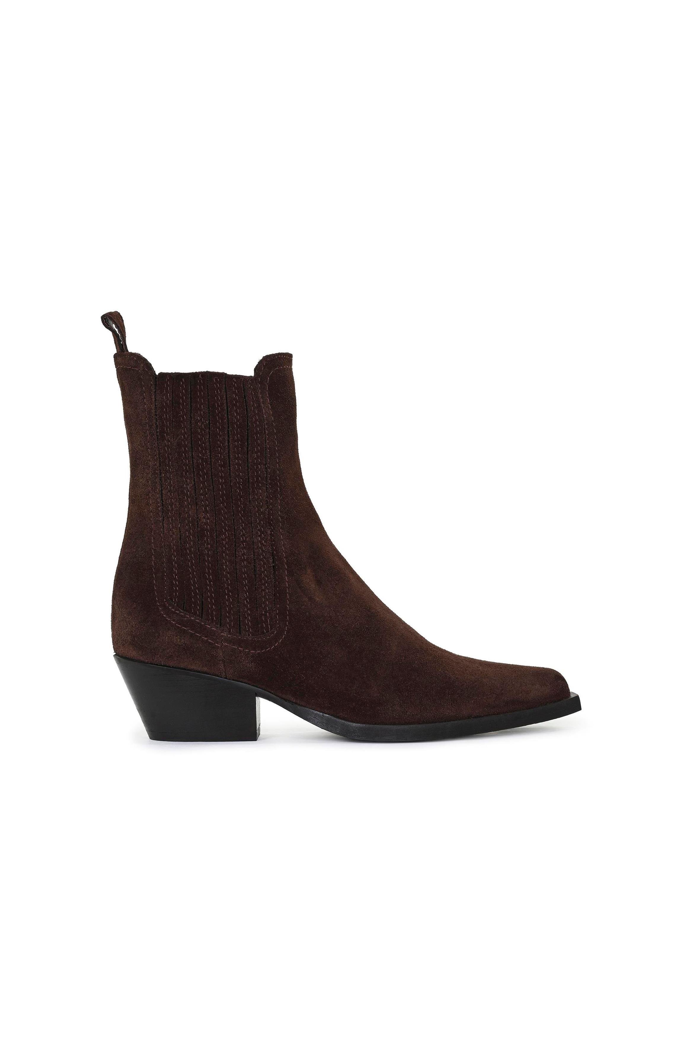 Kahverengi Kovboy Kısa Süet Bot