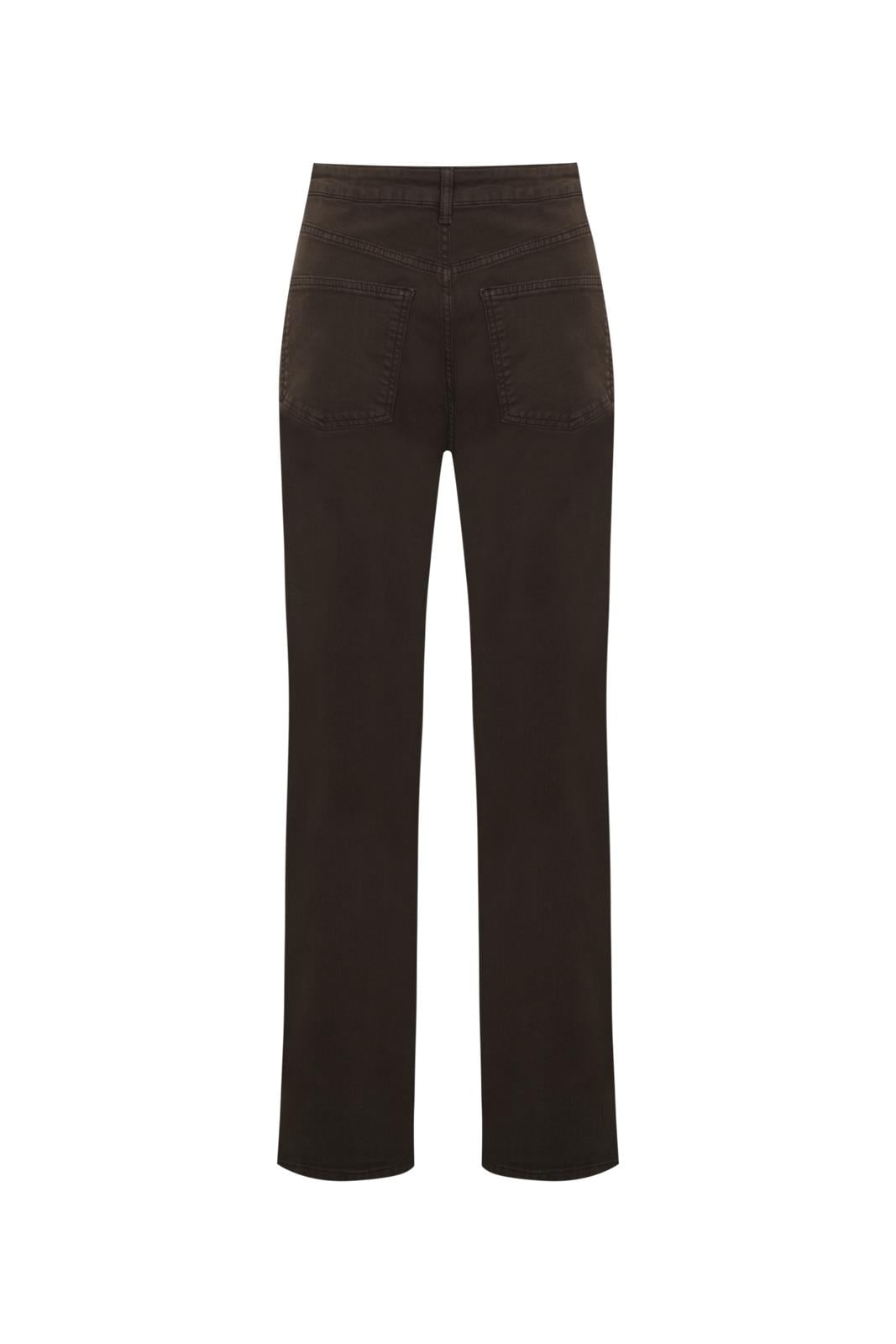 Kahverengi Low Waist Straight Fit Jean
