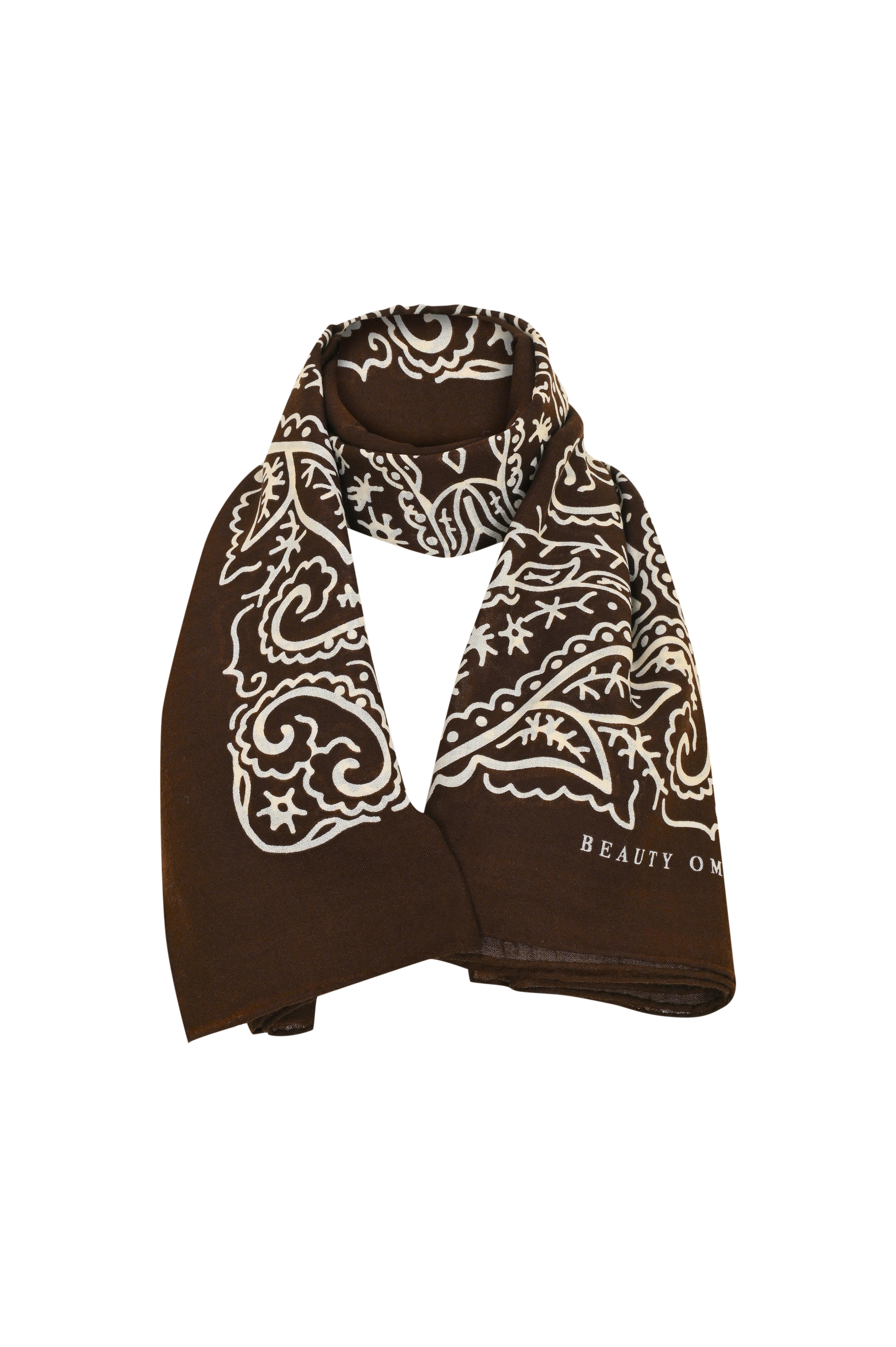 Kahverengi Şal Desen 140 x 140 Yün Şal